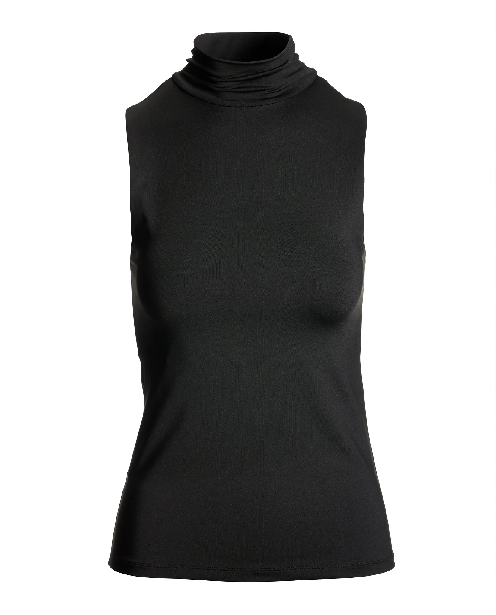 So Modern Sleeveless Mock Neck Top Proper Black - Mycitystee