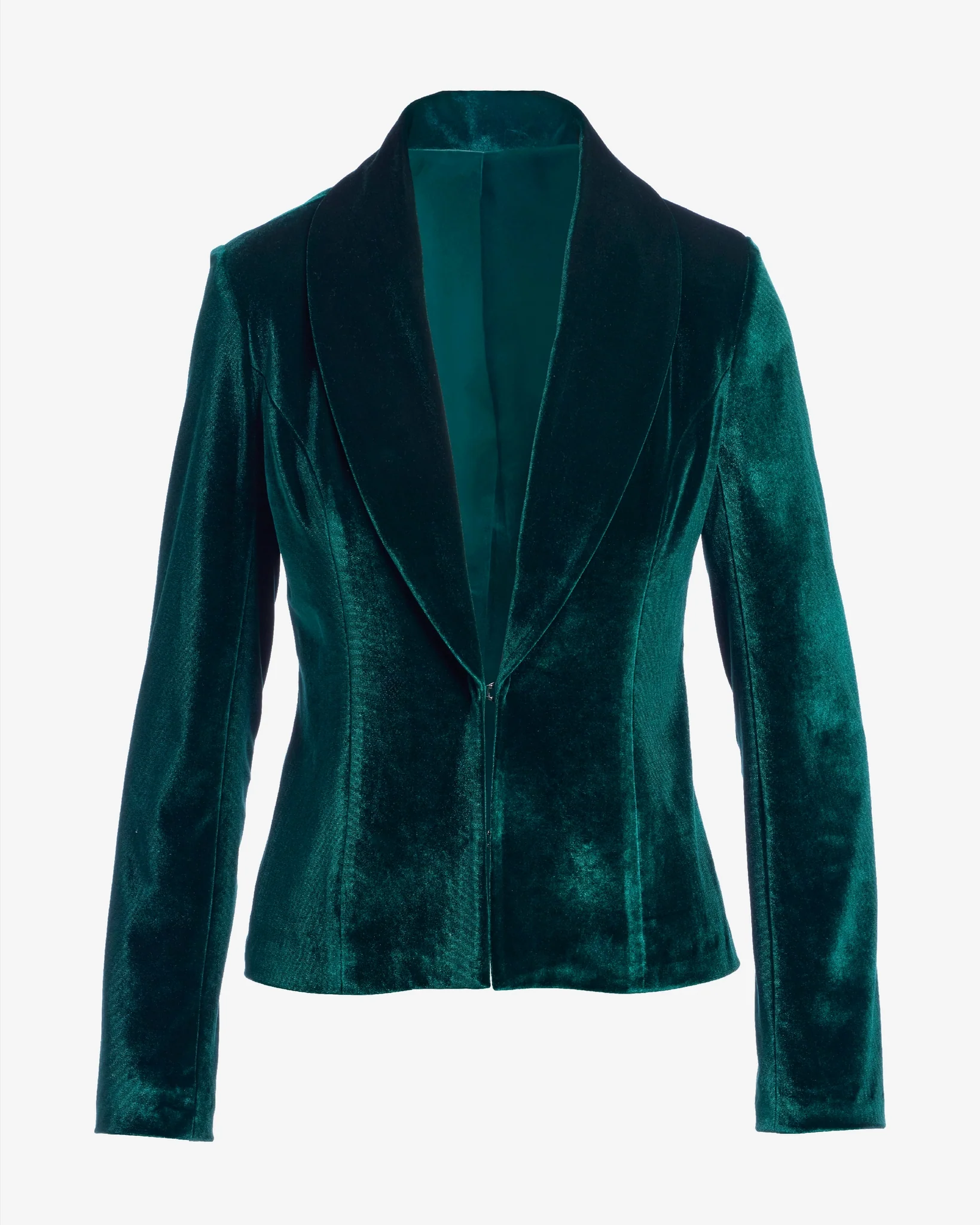 Velvet Shawl Collar Blazer Emerald - Mycitystee