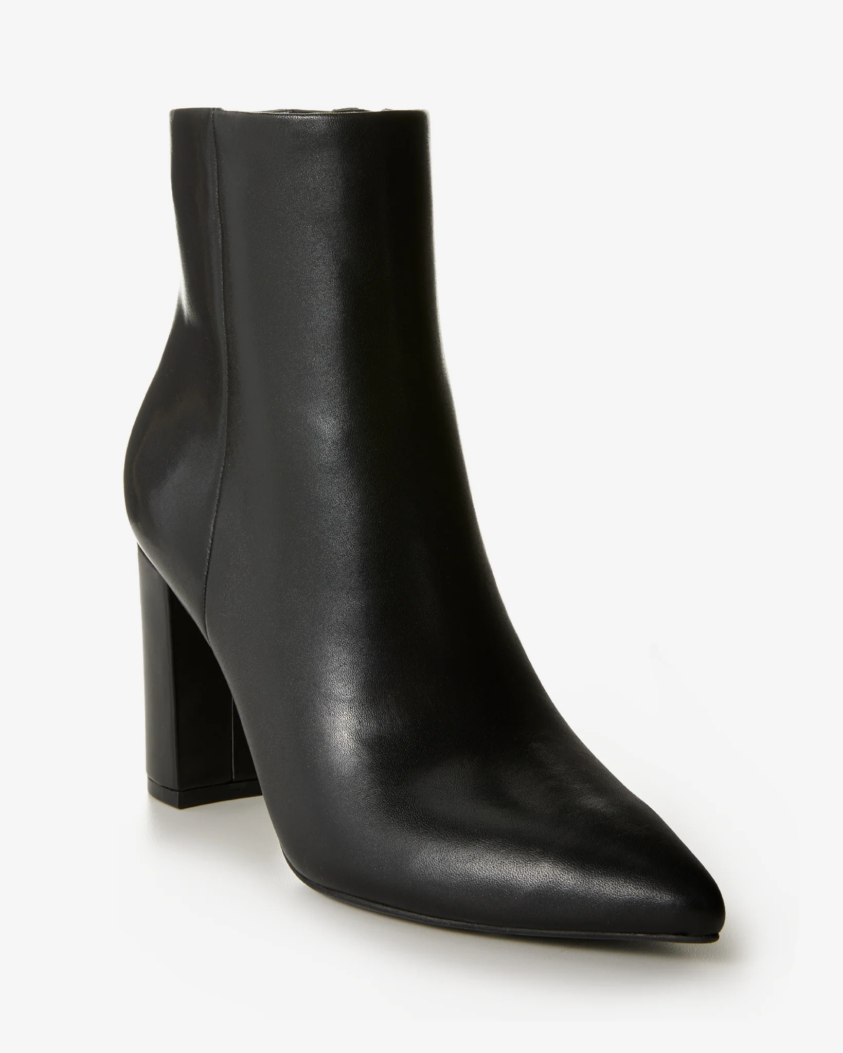 Short Side Zip Leather Bootie Black - Mycitystee