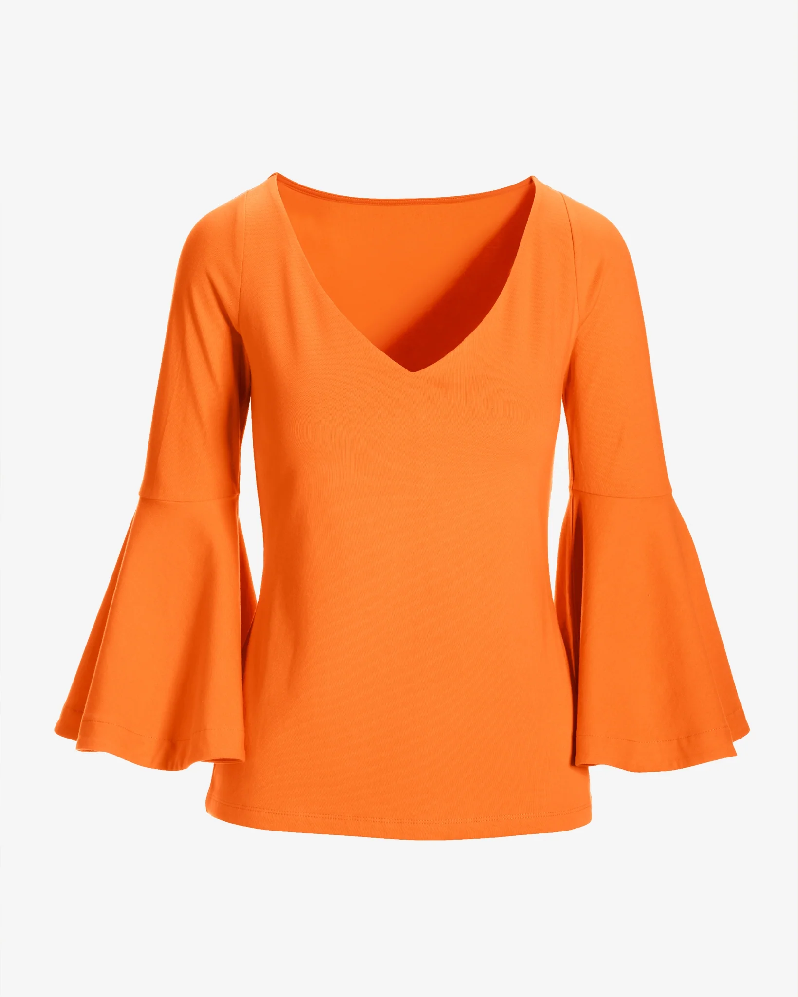 So Sexy Flare Sleeve V Neck Top Nectarine - Mycitystee