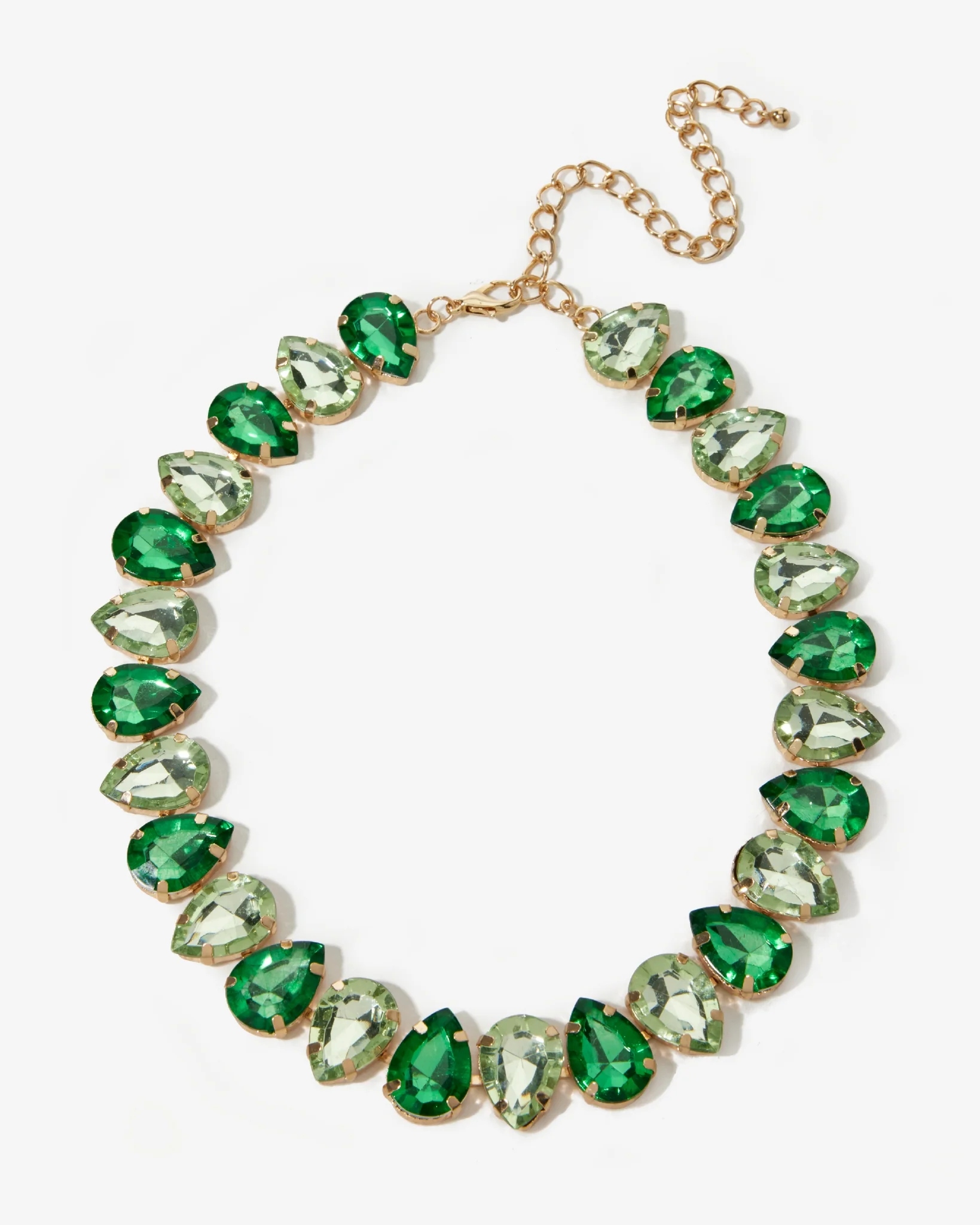 Green Gem Choker Necklace Green - Mycitystee