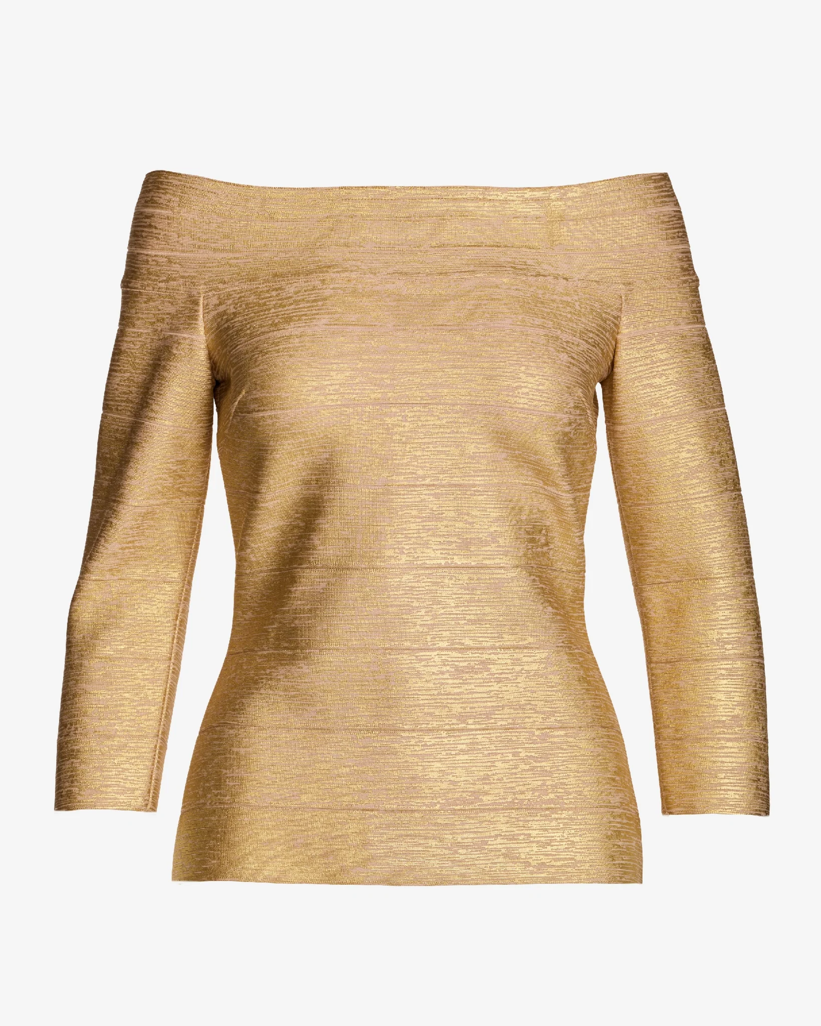 Foil Bandage Three Quarter Sleeve Sweater Gold - Mycitystee