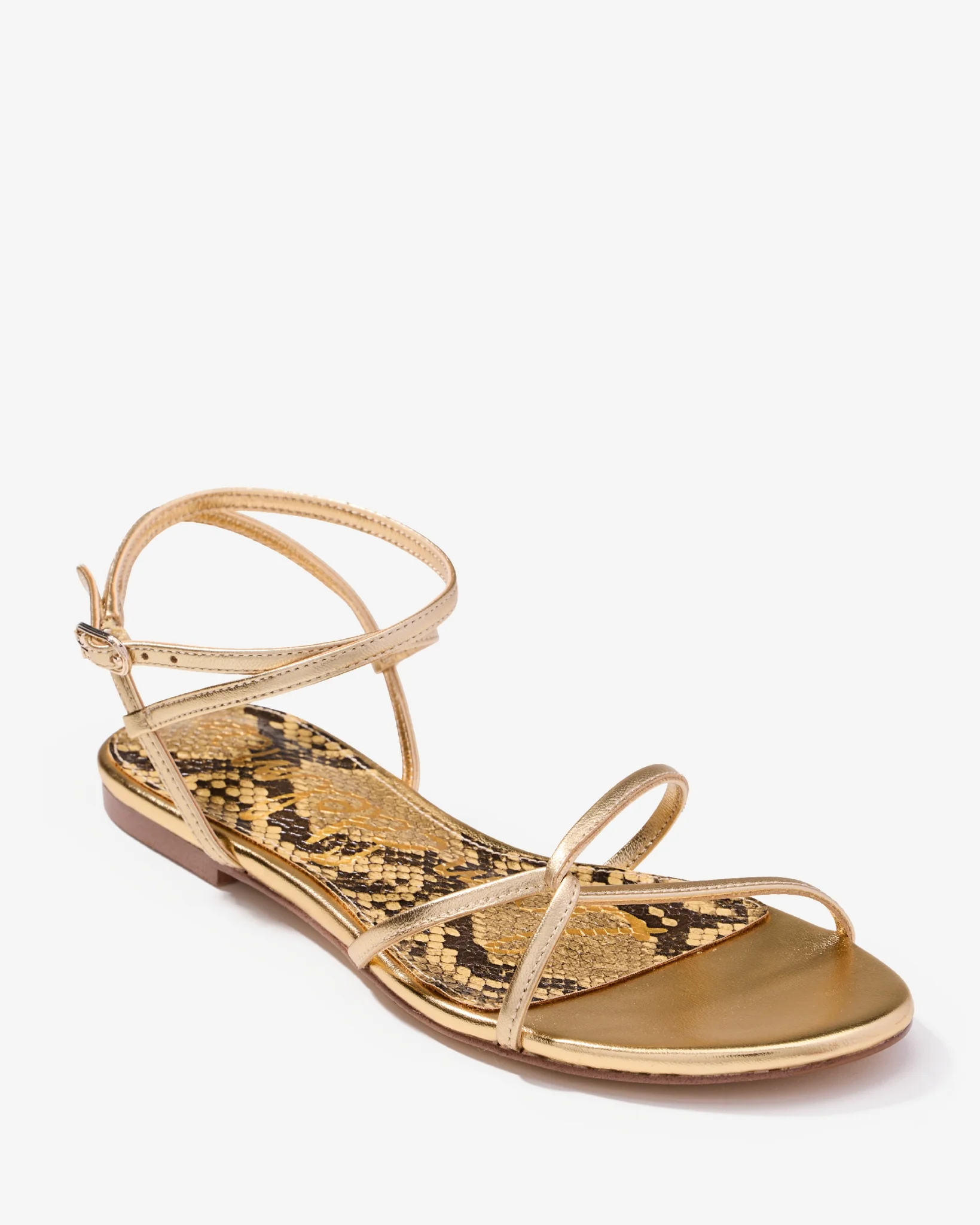 Lace Up Strappy Sandal Gold - Mycitystee