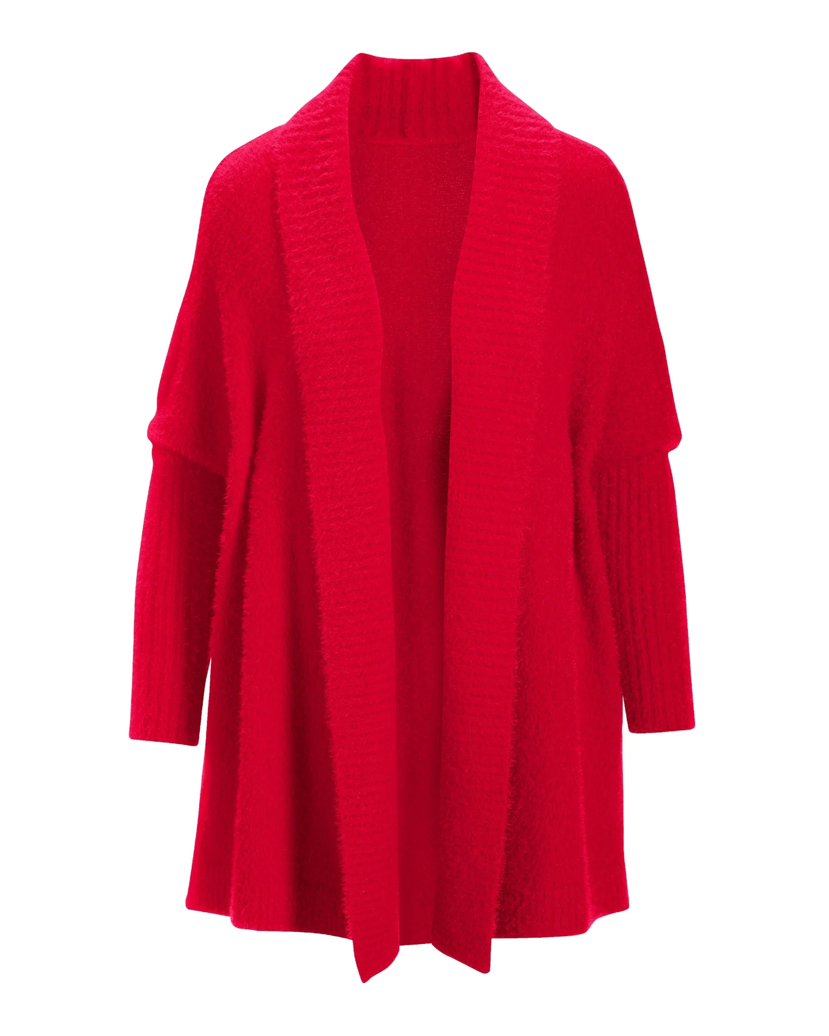 Plush Relaxed Cardigan Racing Red - Mycitystee