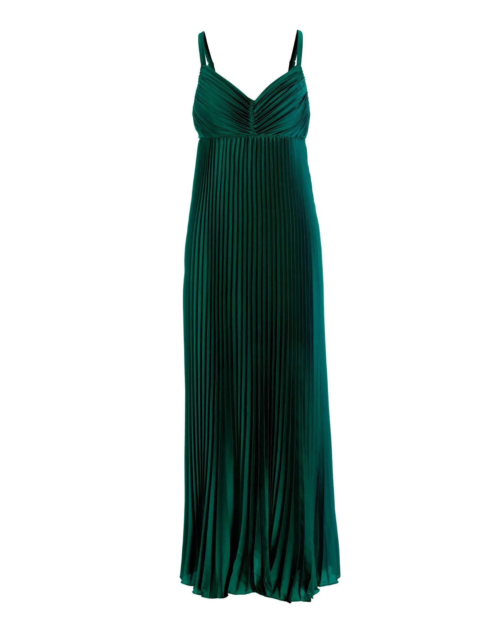 Liquid Shine pleated Maxi Dress Deep Emerald - Mycitystee
