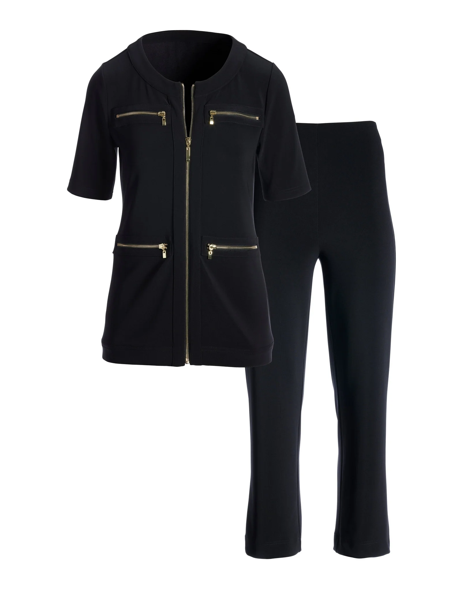 Beyond Travel Cropped Chic Coordinates 2BM93 Jet Black - Mycitystee