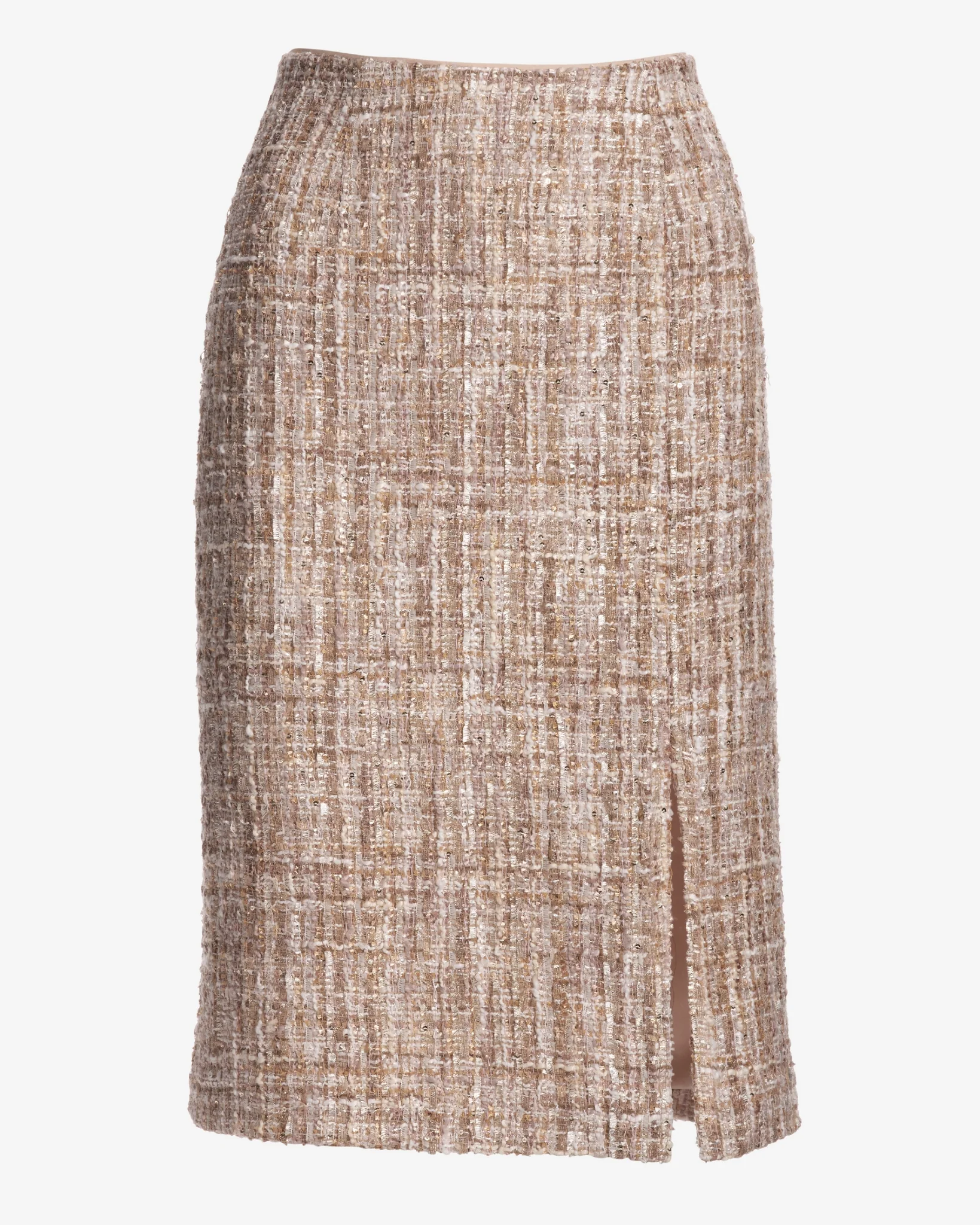 Tweed Pencil Skirt Neutral Multi - Mycitystee