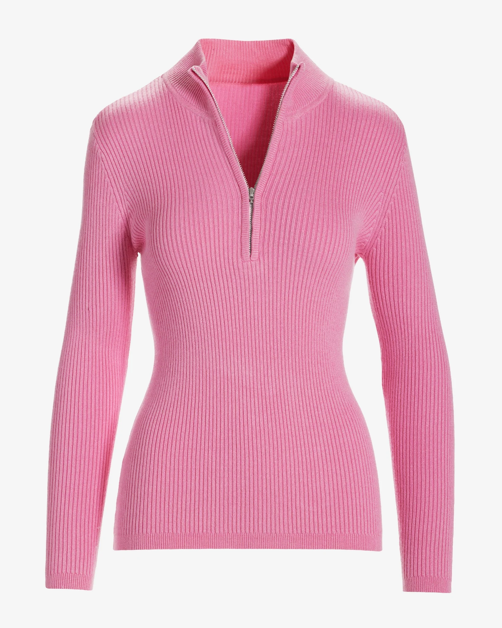 Ribbed Half Zip Up Sweater Rosebloom - Mycitystee
