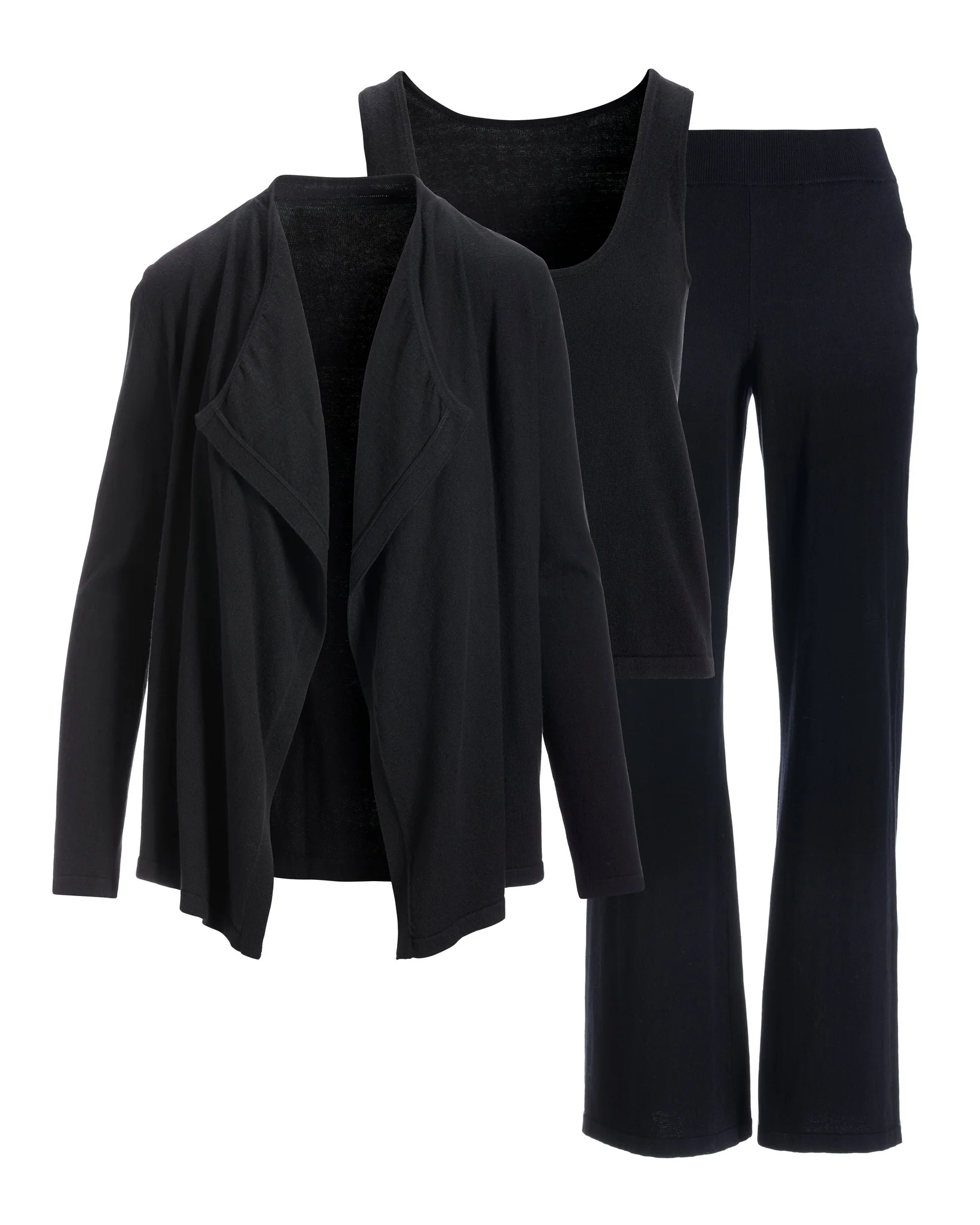 Cashmere Blend 3 Piece Set Proper Black - Mycitystee