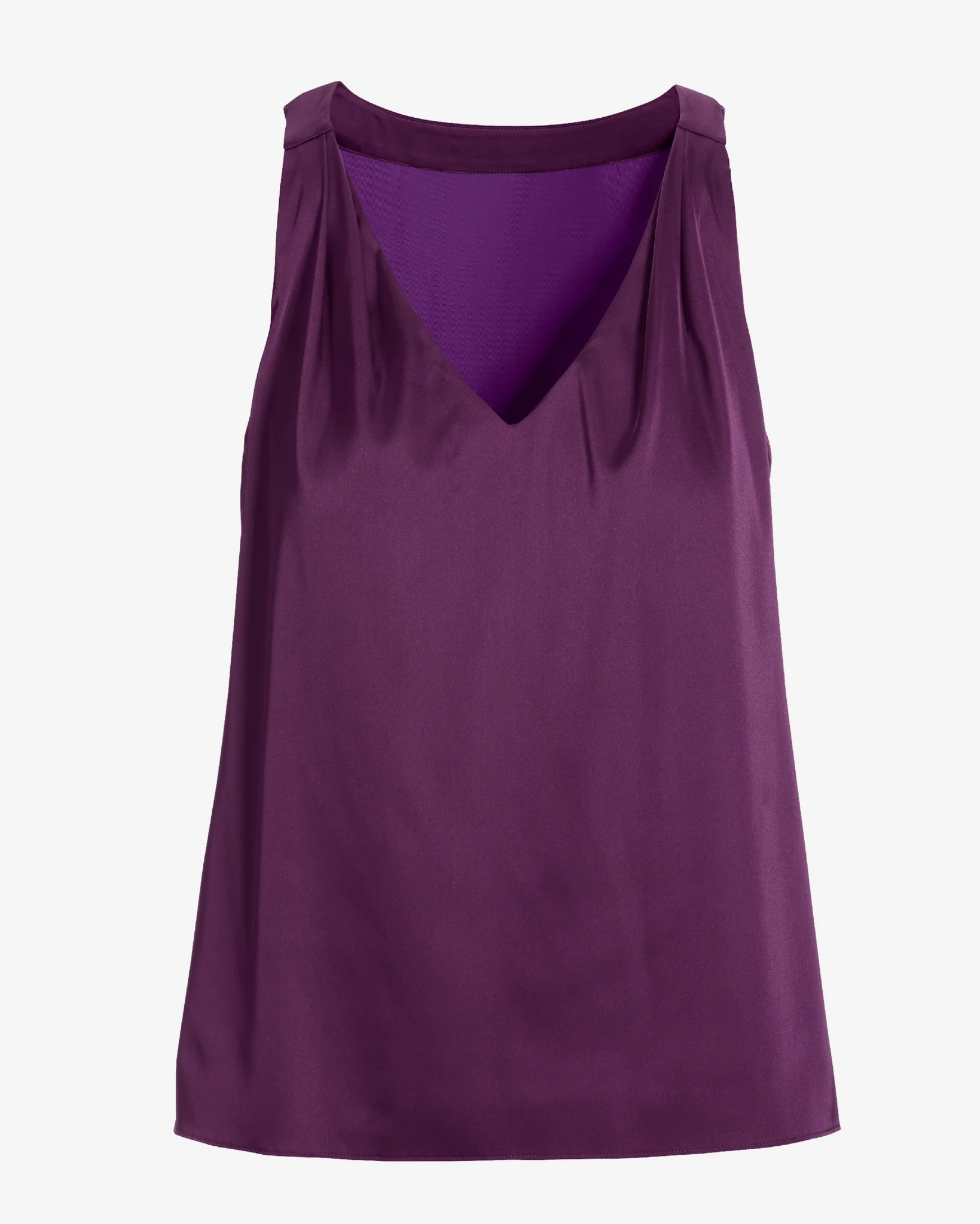 Nikki V-Neck Charmeuse Blouse Imperial Purple - Mycitystee