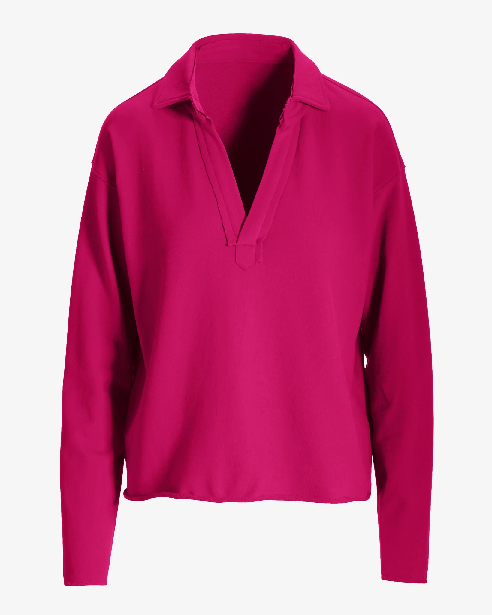 Cotton Comfort Collared V Neck Lounge Sweatshirt Blossom - Mycitystee