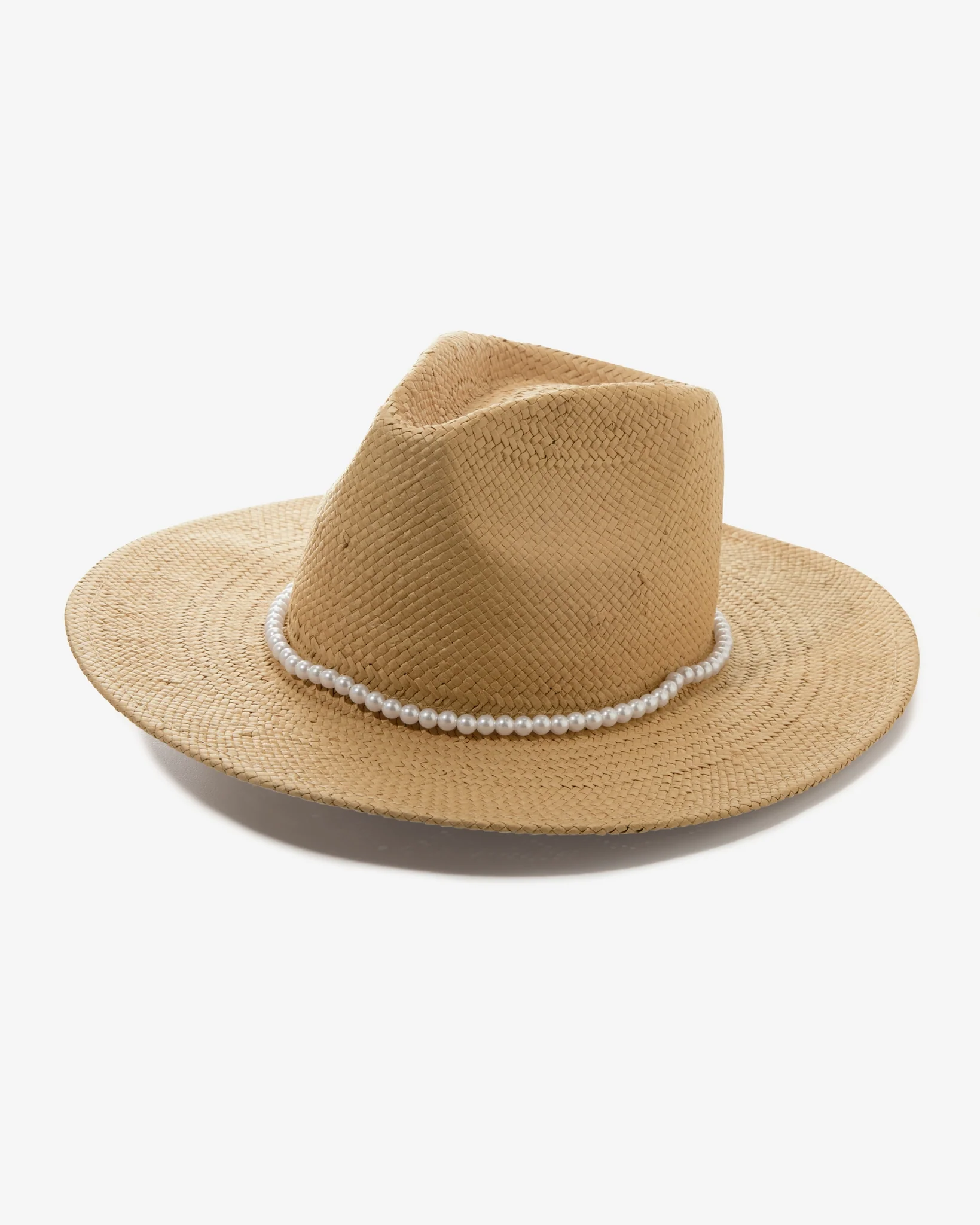Pearl Detail Raffia Hat Natural - Mycitystee