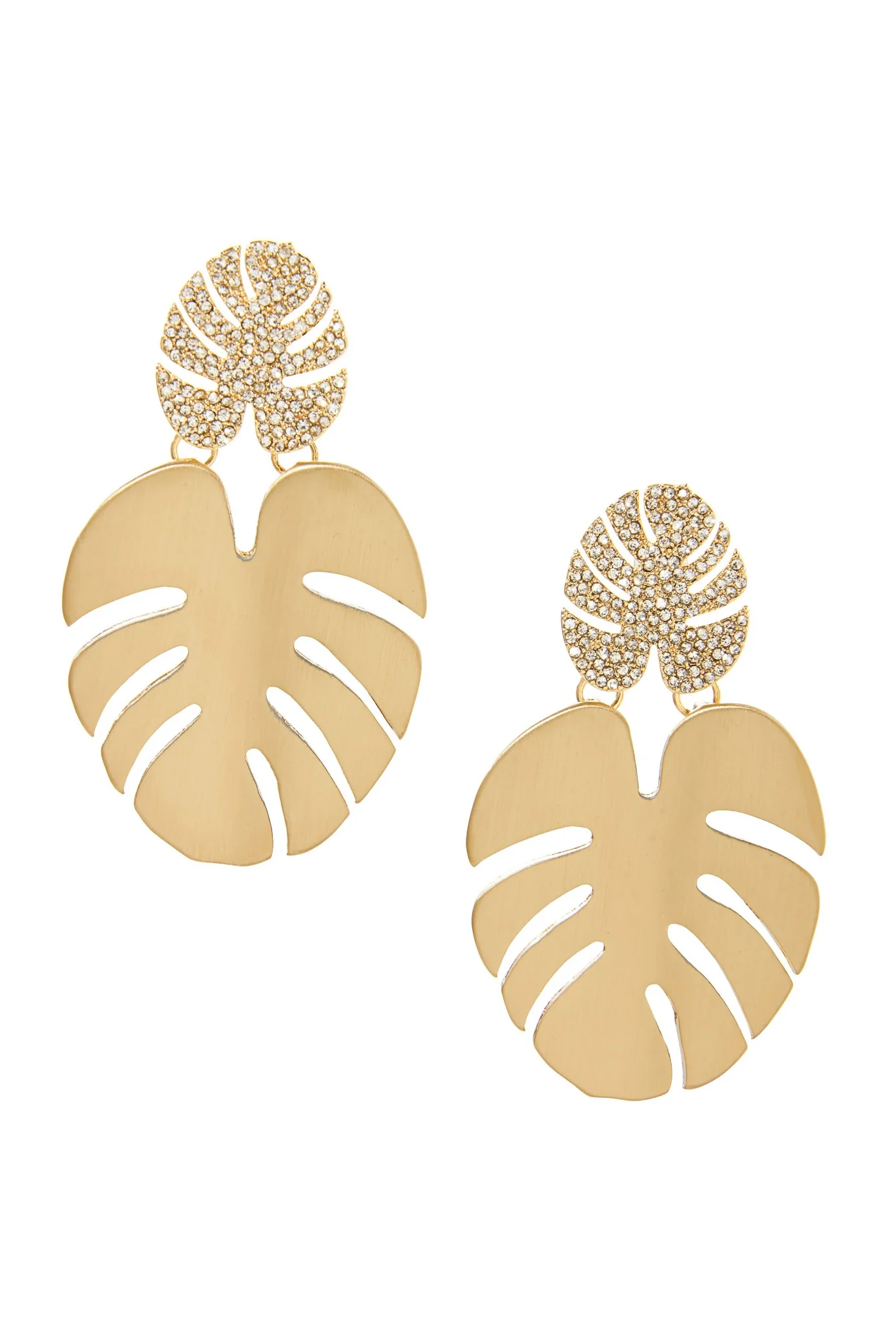 Palm Leaf Earrings Gold - Mycitystee