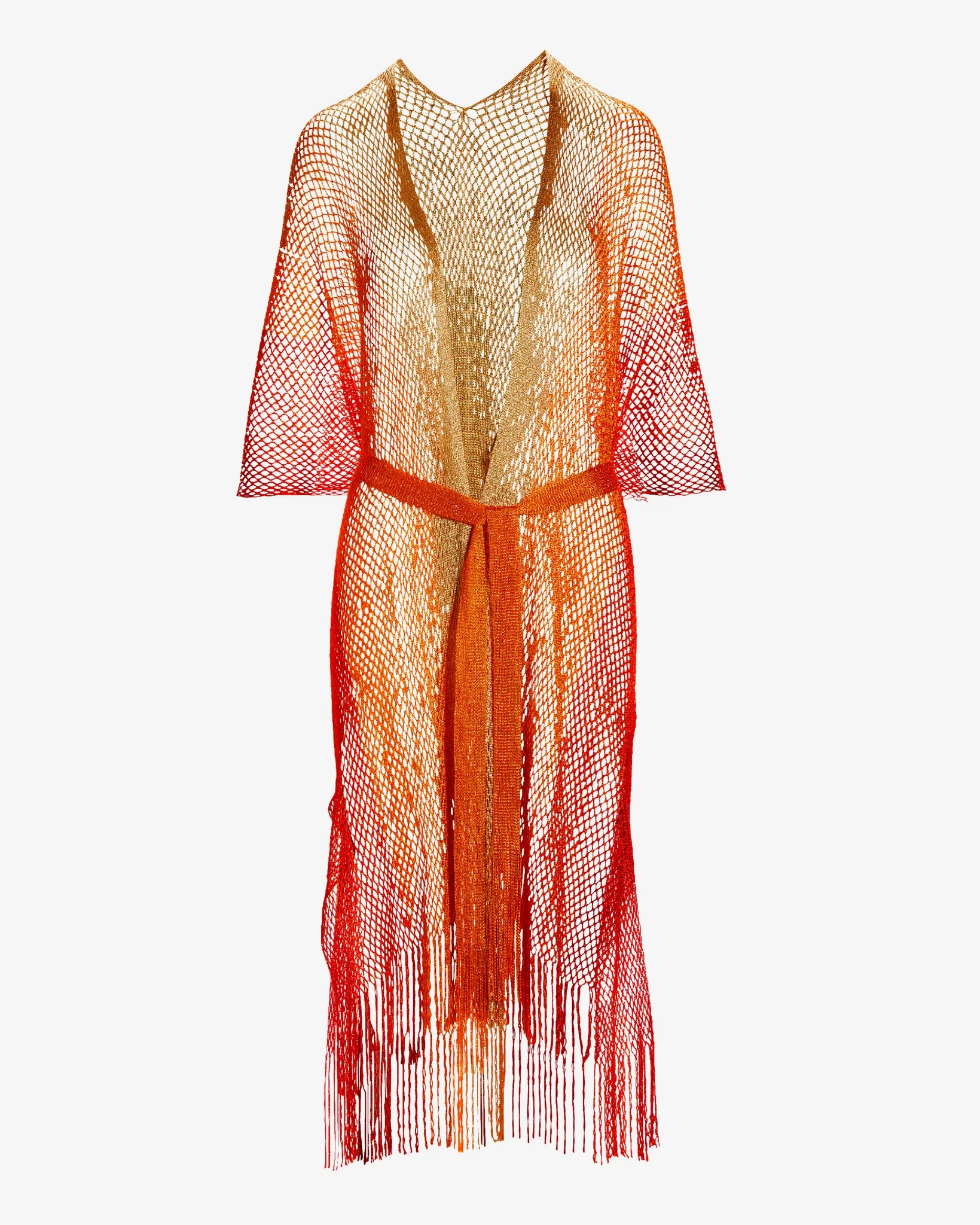 Metallic Fringe Coverup Gold/Orange - Mycitystee