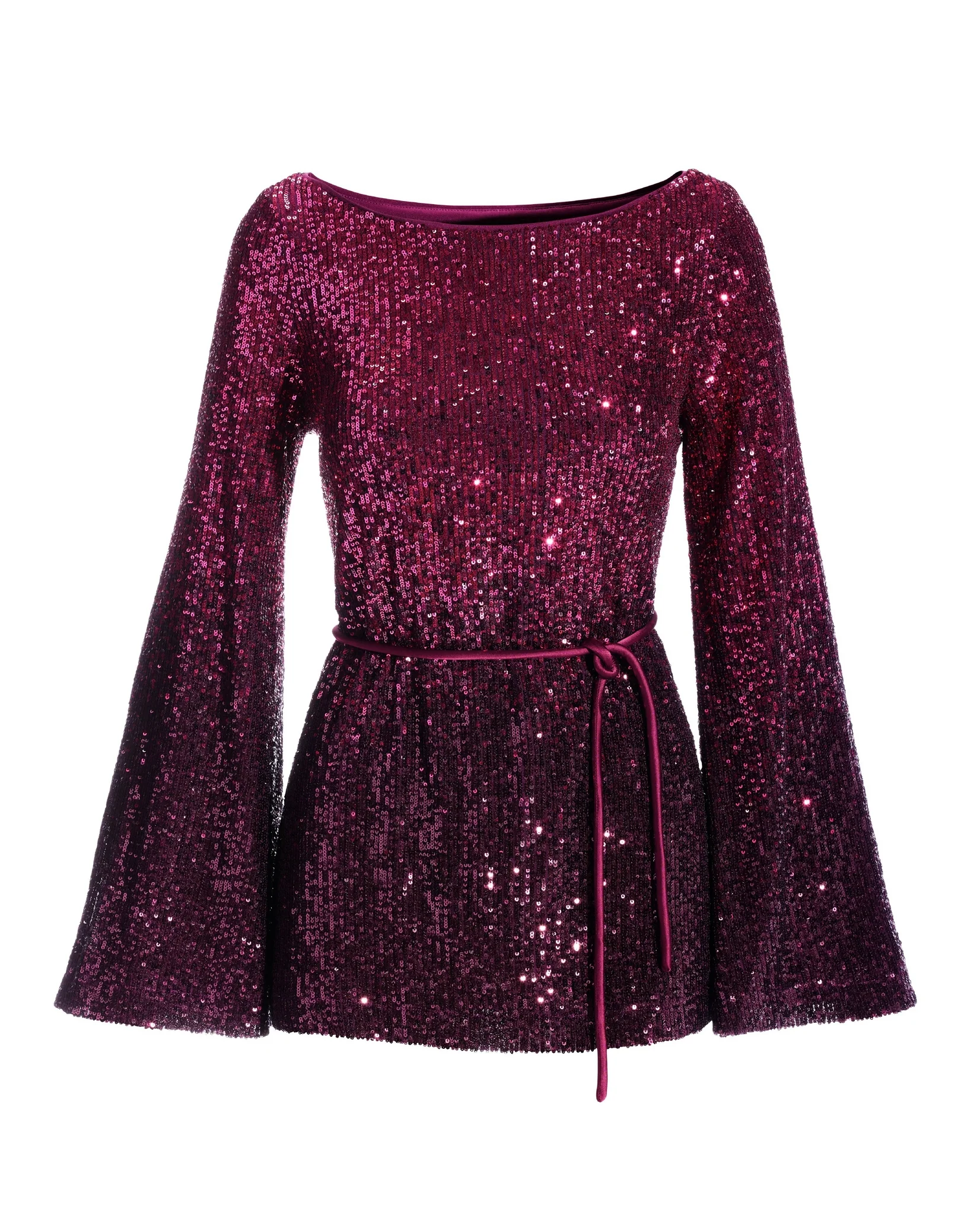 Ombre Sequin Flare Sleeve Tunic Pink Multi - Mycitystee