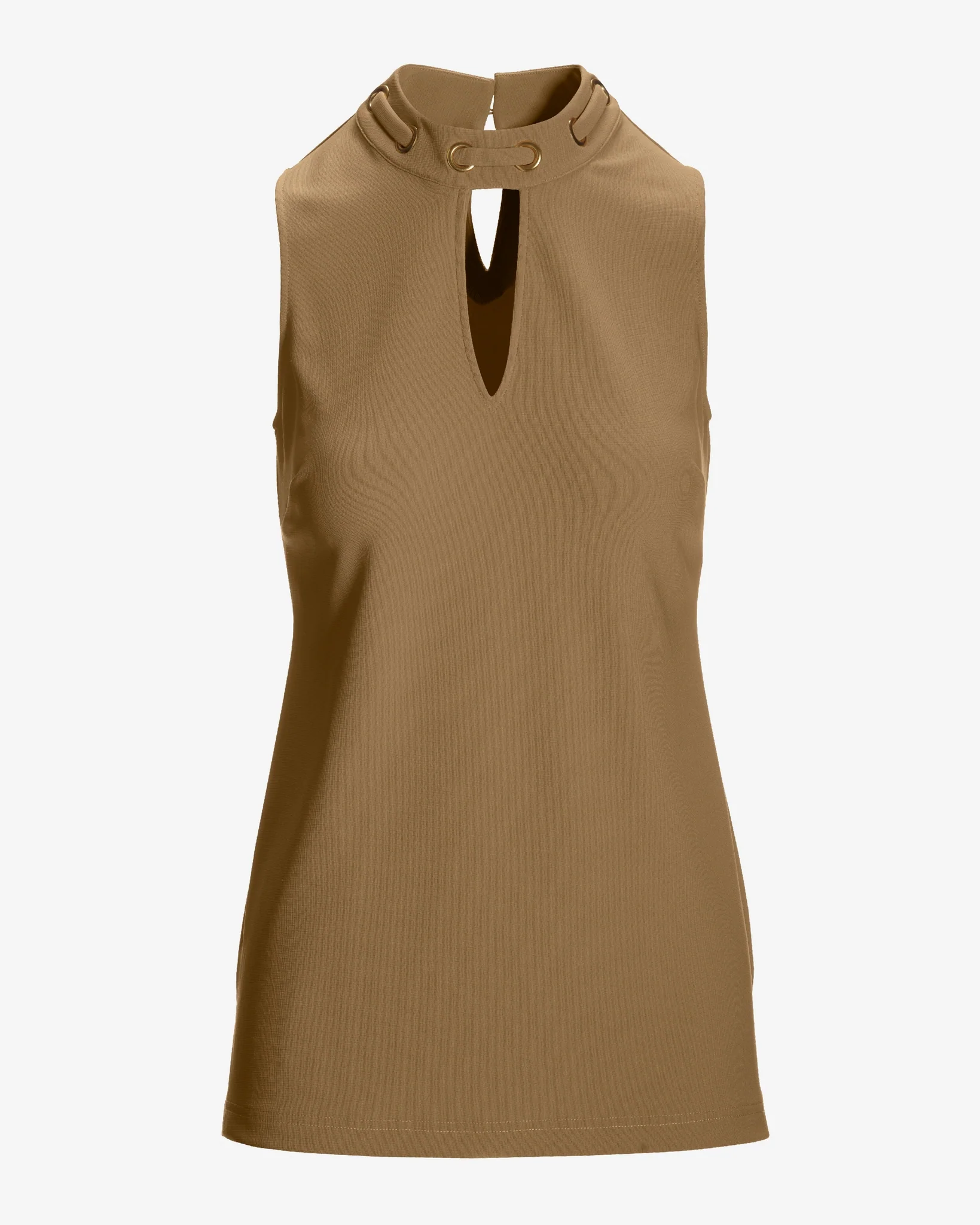Beyond Travel Grommet Keyhole Tunic Top Camel - Mycitystee