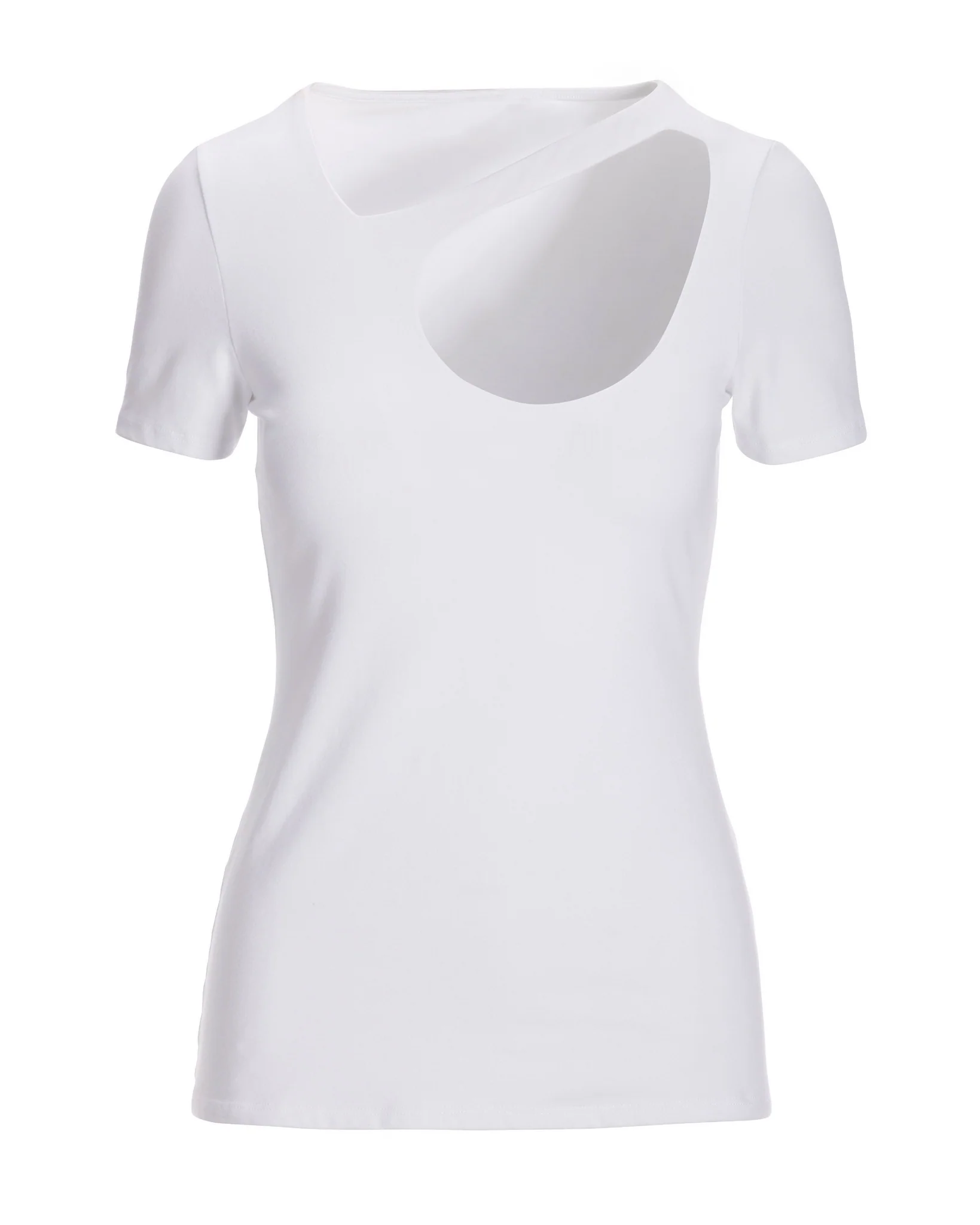 So Sexy Wide Cutout Short-Sleeve Knit Top White - Mycitystee