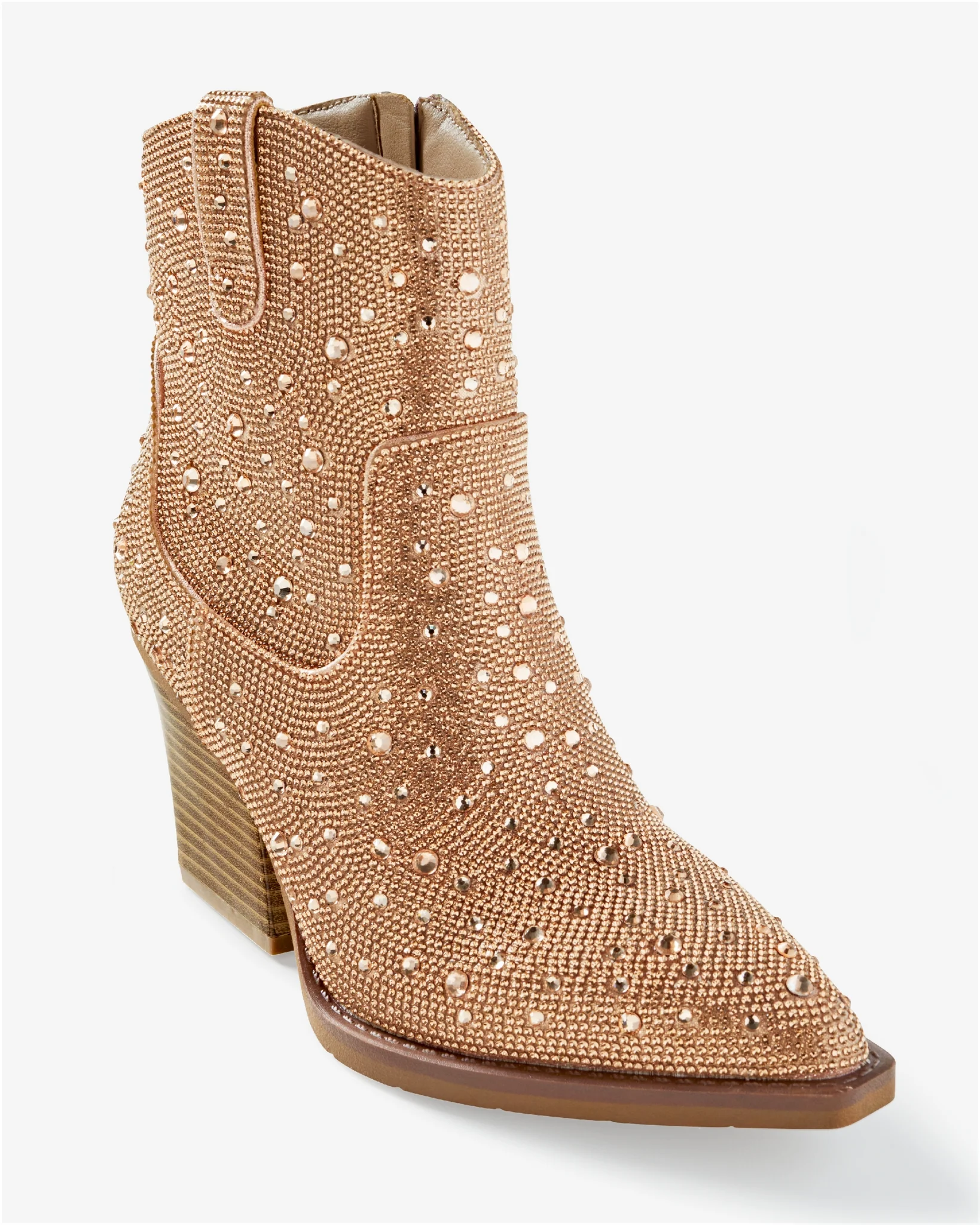 Embellished Western Bootie Rose Gold - Mycitystee