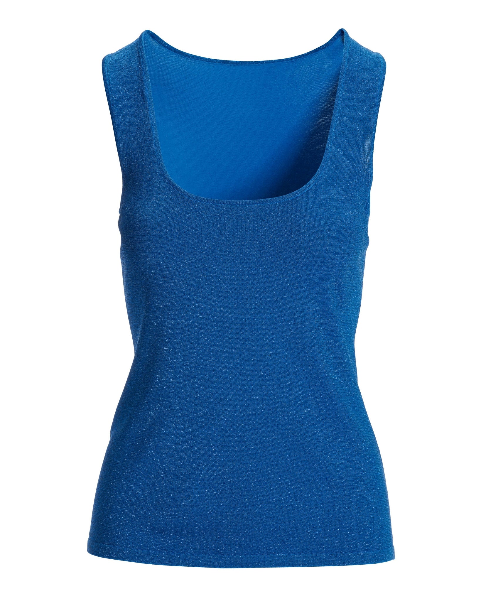 Metallic Scoop Neck Sweater Tank Directoire Blue - Mycitystee