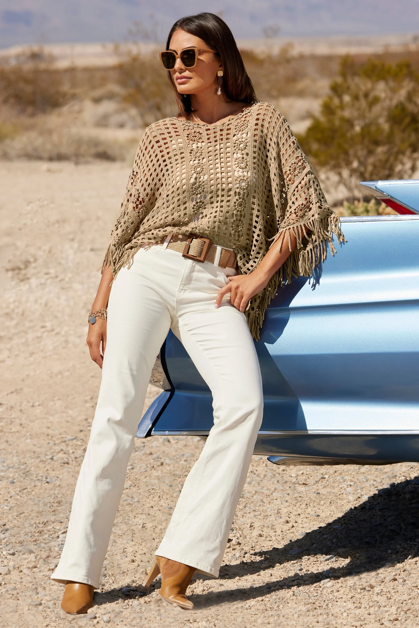 Wood Buckle Stretch Belt Tan - Mycitystee