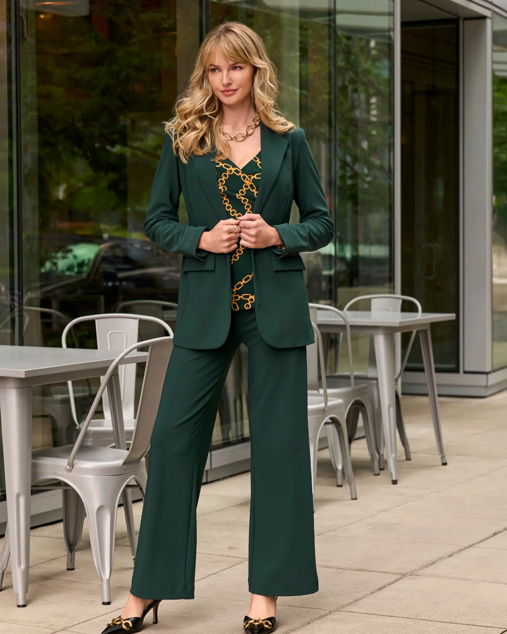 Beyond Travel High Rise Palazzo Pant Pine Grove - Mycitystee