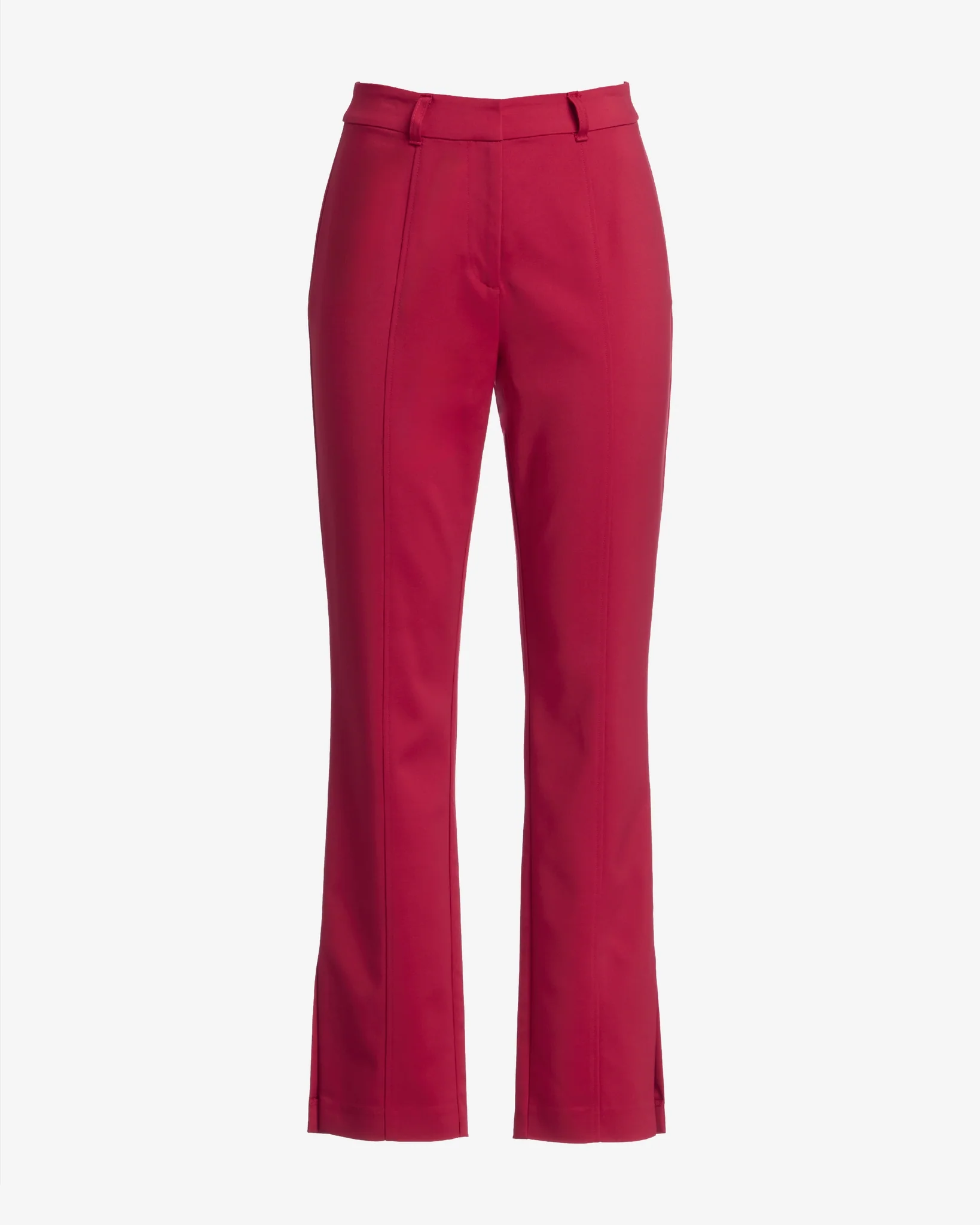 Newport Modern Slim Straight Side Slit Trouser Pant Jester Red - Mycitystee