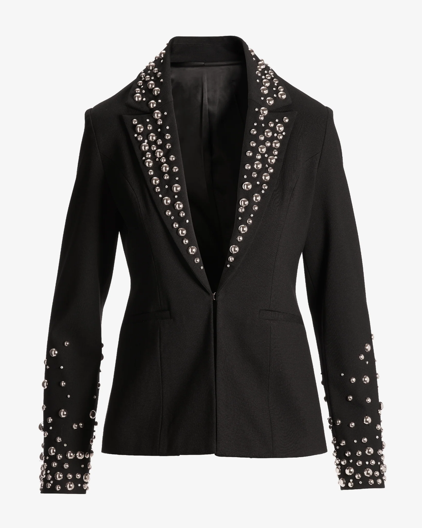 Studded Ponte Fashion Blazer Black - Mycitystee