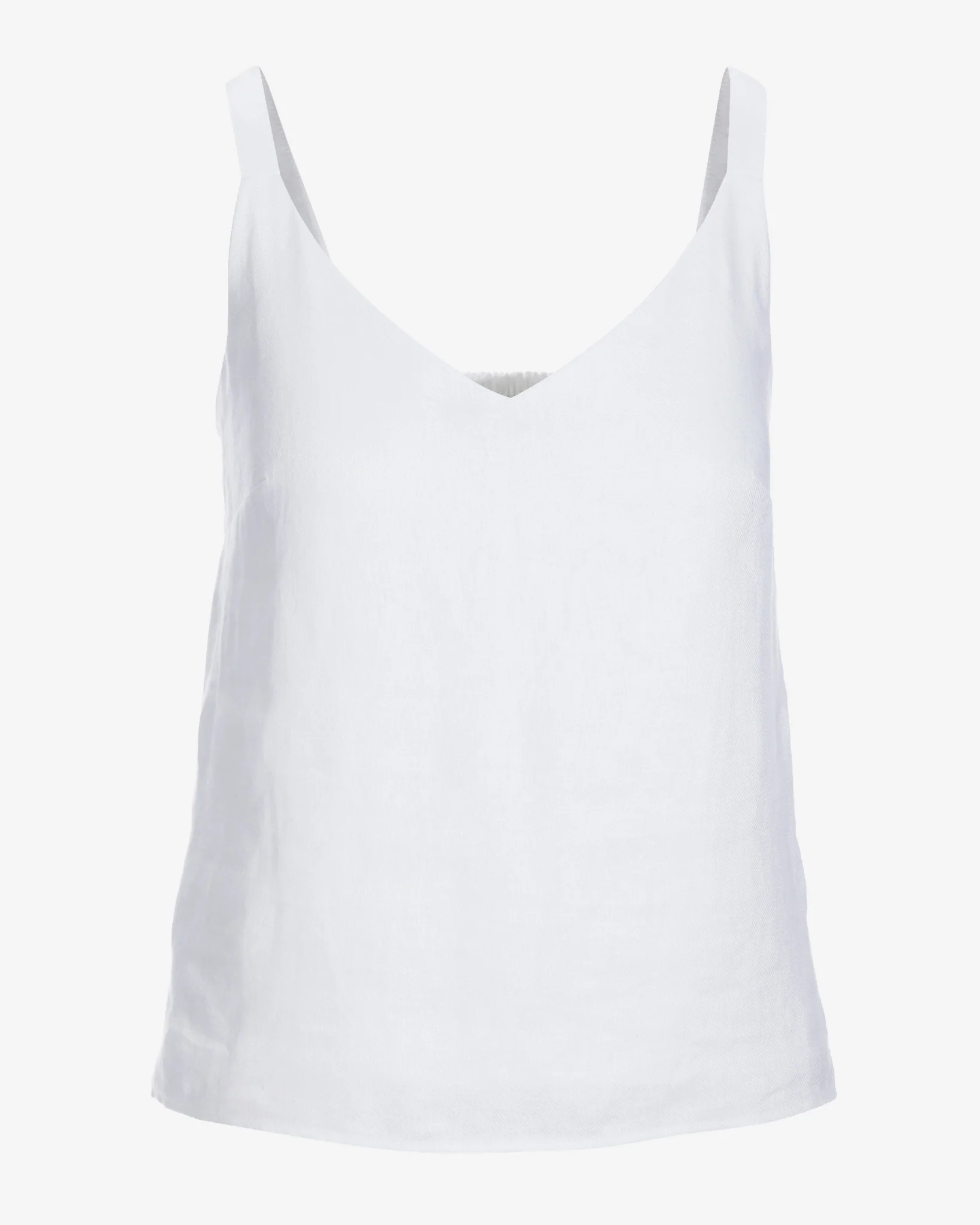 Polished Linen V Neck Tank White - Mycitystee