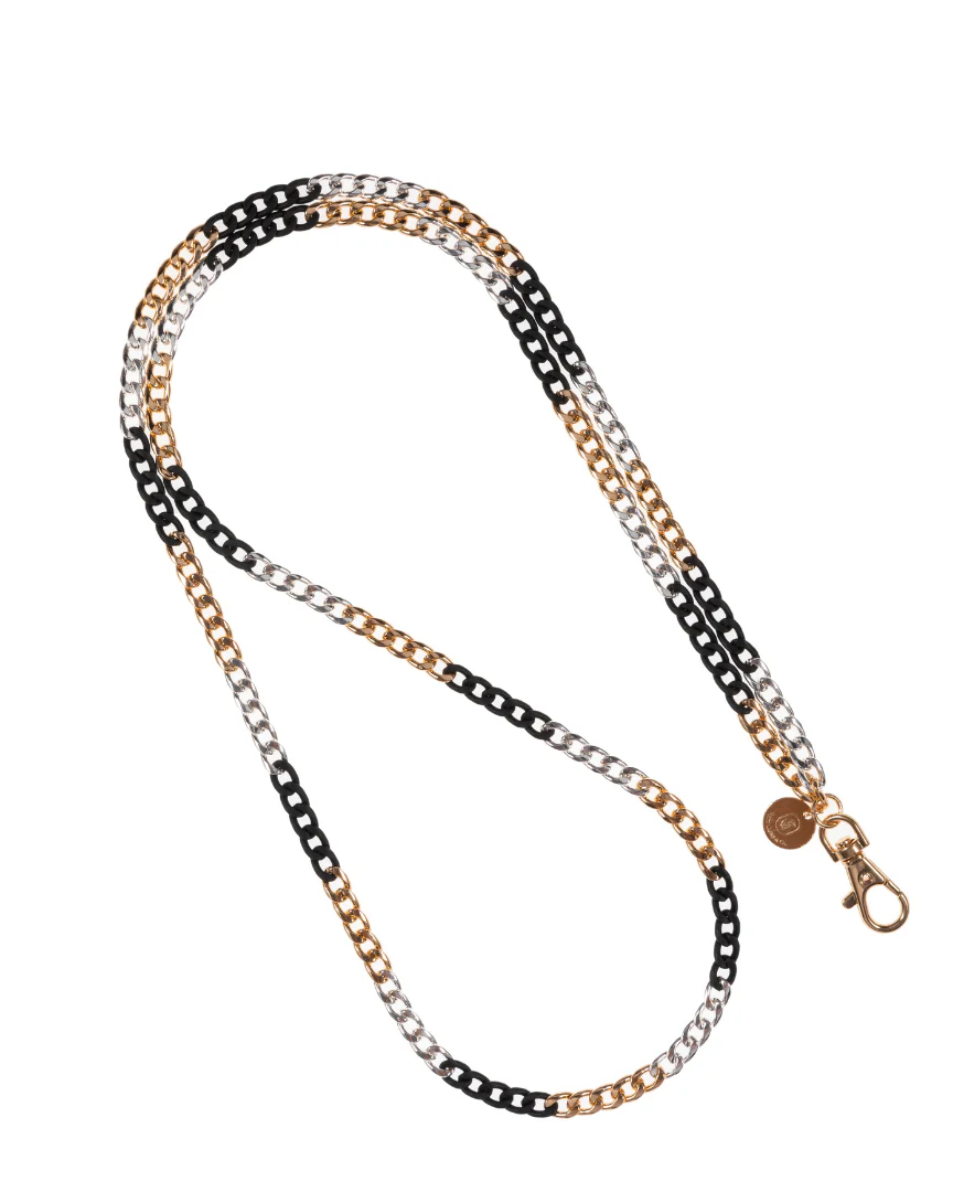 Trifecta Gold/Silver/Black Crossbody Phone Chain - Mycitystee