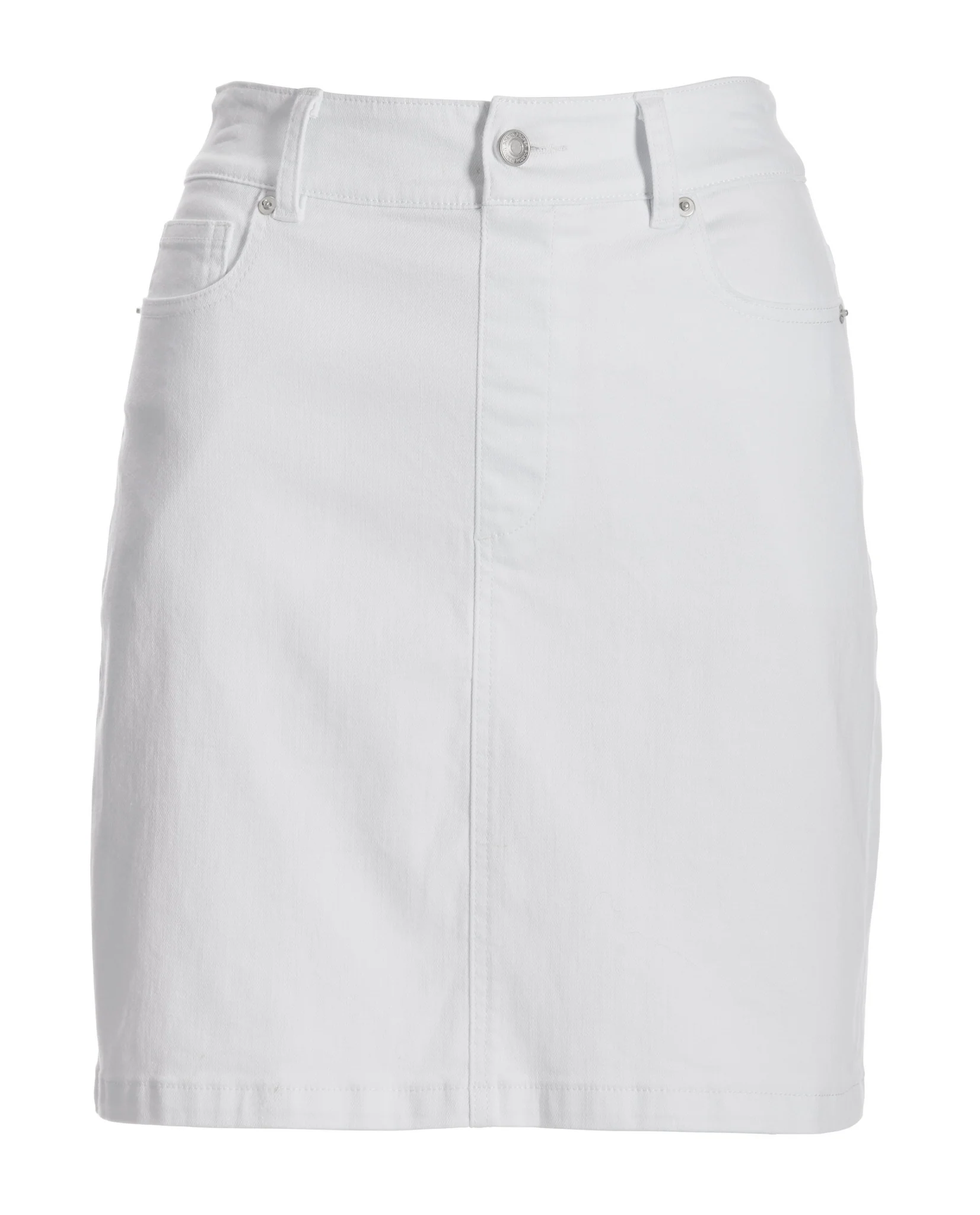 Proper Pull On Denim Skort White Denim - Mycitystee