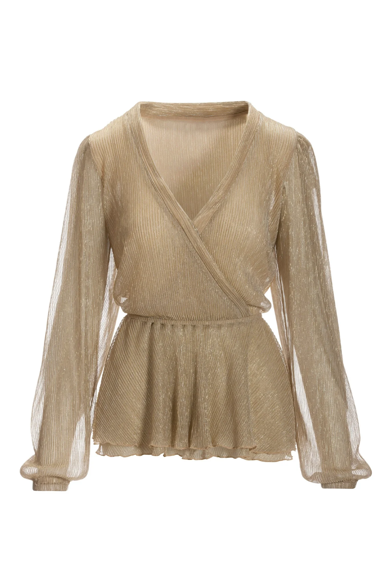 Metallic Ruffle Tunic Champagne - Mycitystee