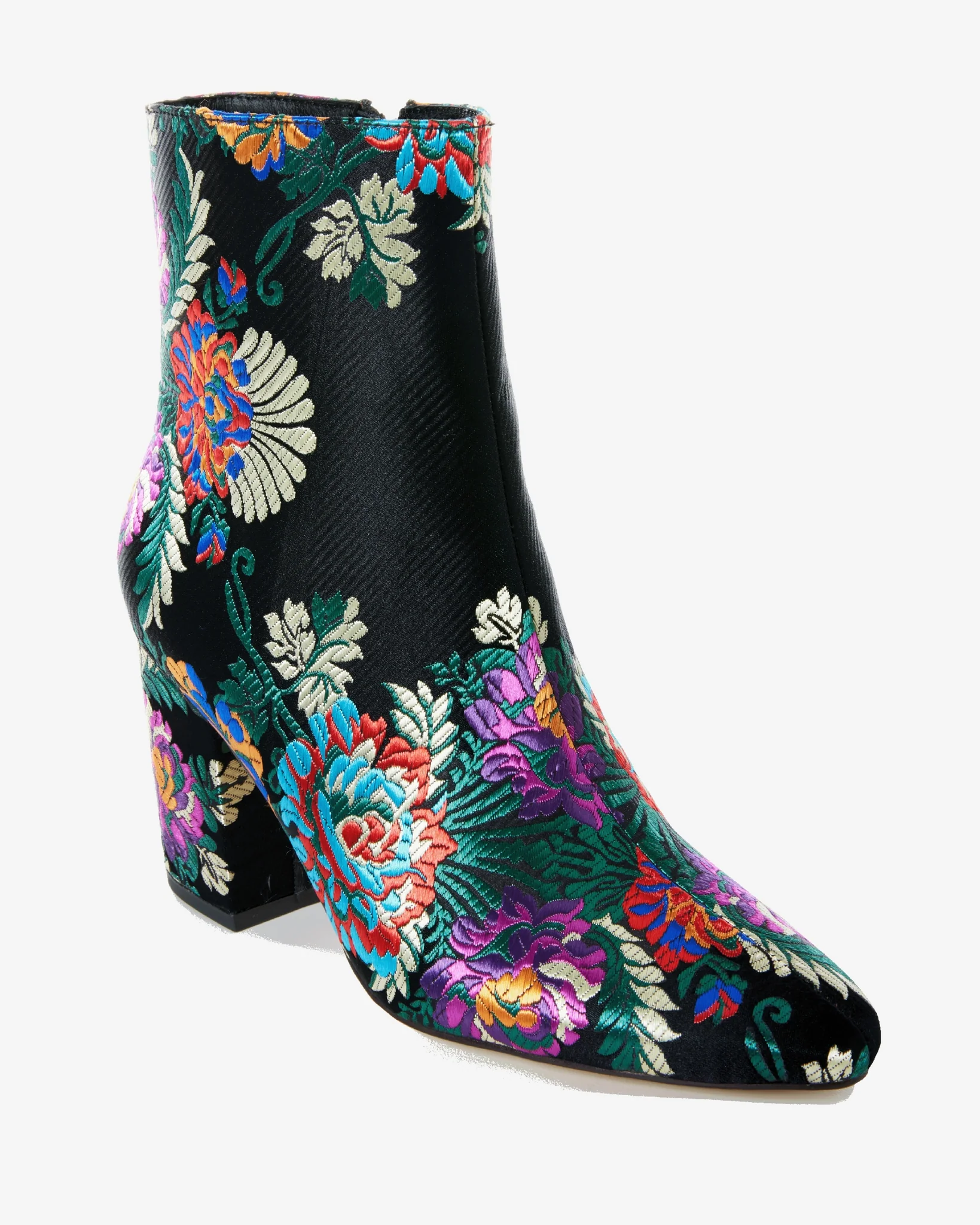 Jacquard Heeled Bootie Black Multi - Mycitystee