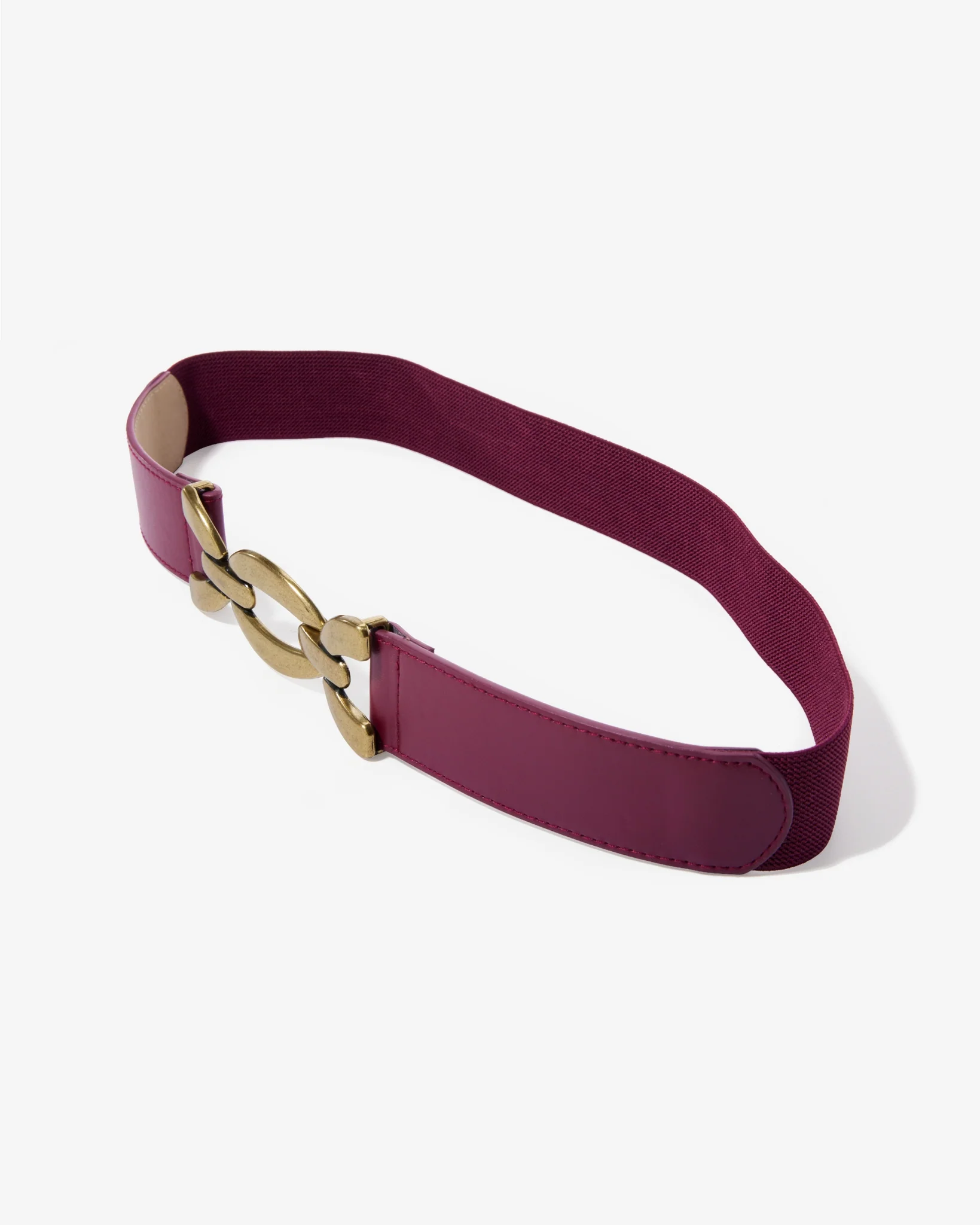 Chain Link Elastic Waist Belt Wine - Mycitystee