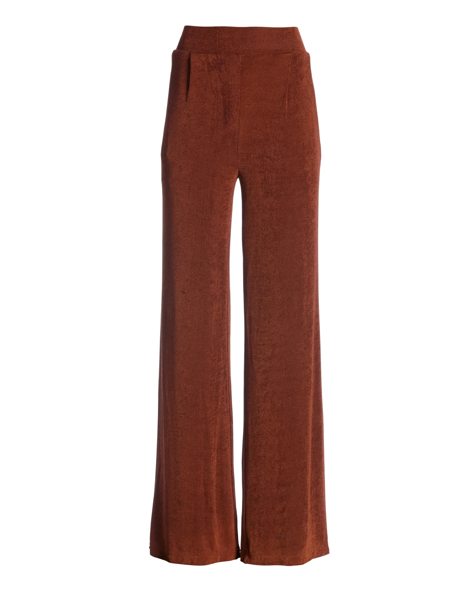 Malibu Slinky Knit Pleated Wide Leg Pant Copper - Mycitystee