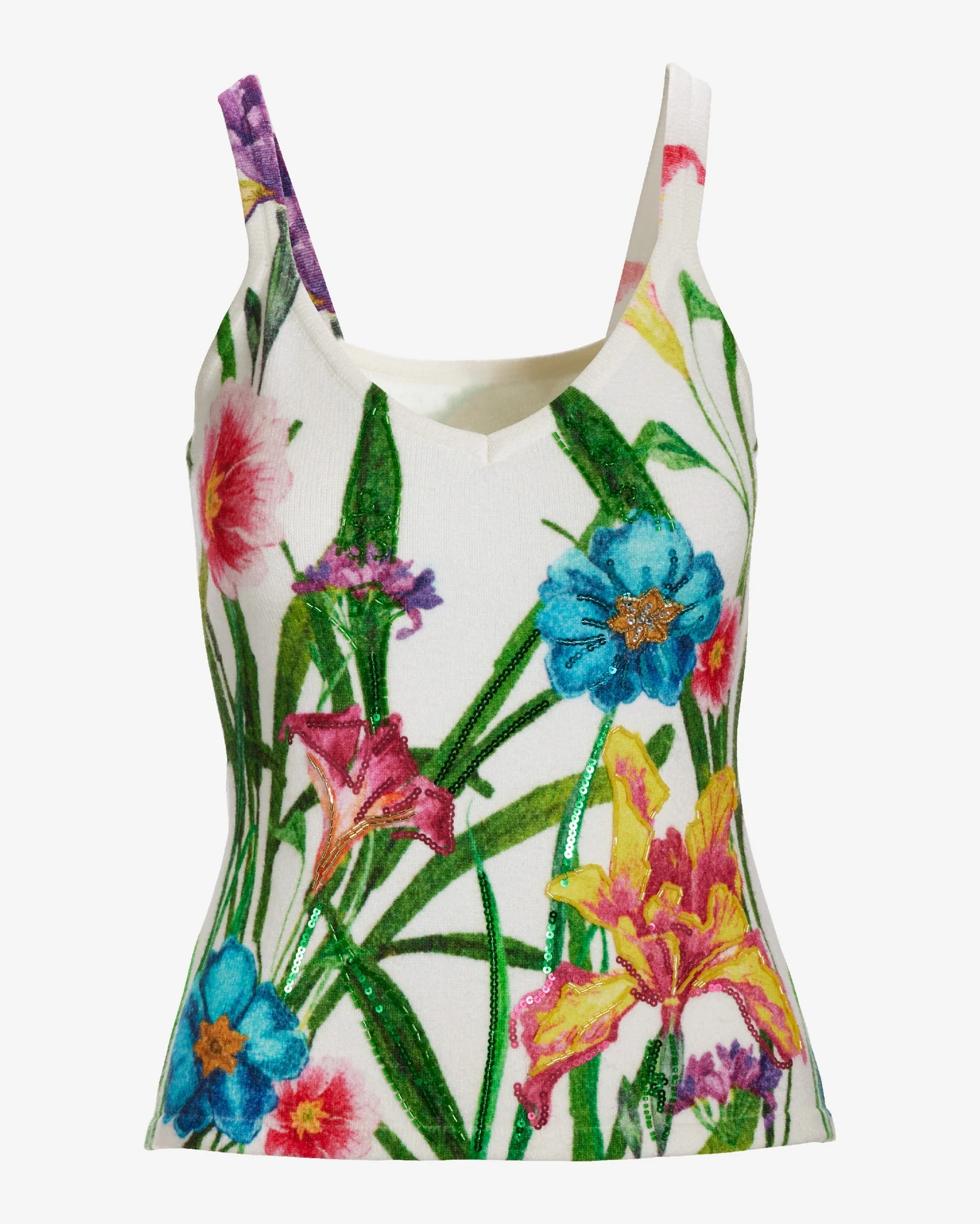 Printed Embellished Sweater Tank Iris Of My Eye - Mycitystee