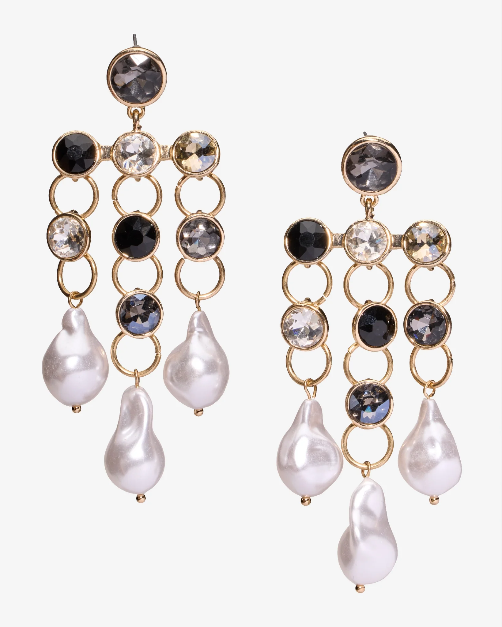 Pearl and Gem Earring Black Multi - Mycitystee