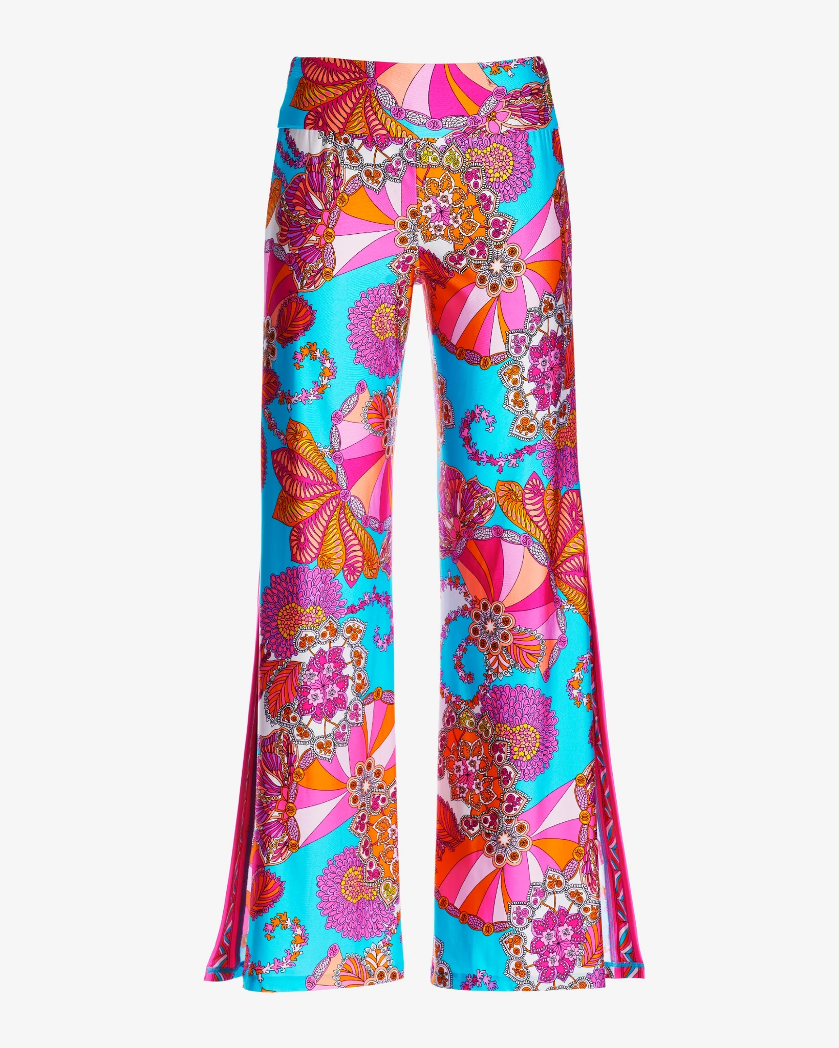 Border Printed Side Slit Pant Multi - Mycitystee