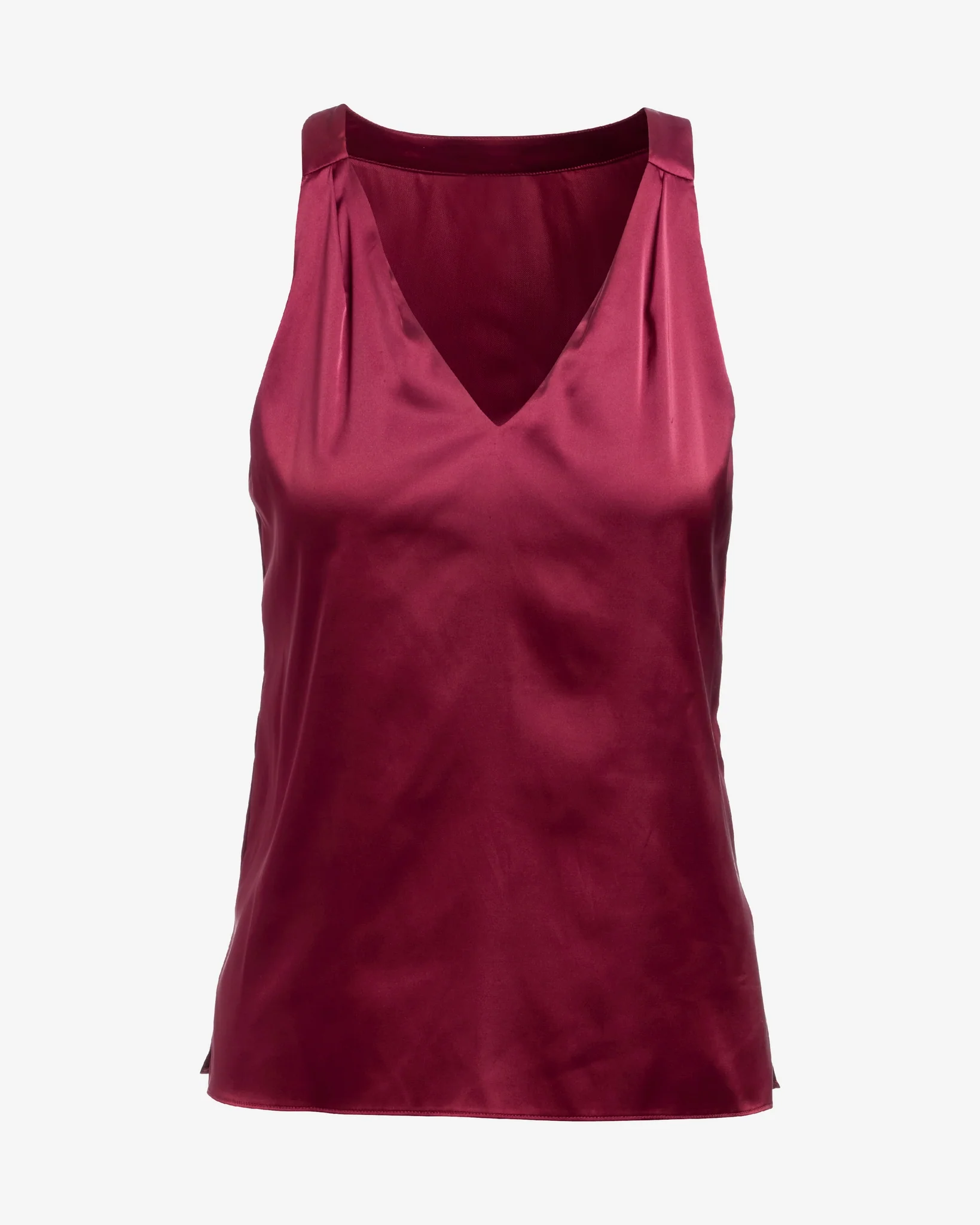 Nikki V-Neck Charmeuse Blouse Jester Red - Mycitystee