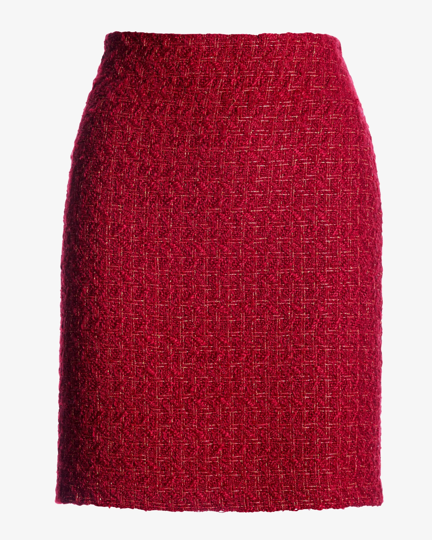 Tweed Metallic Skirt Red/Gold - Mycitystee