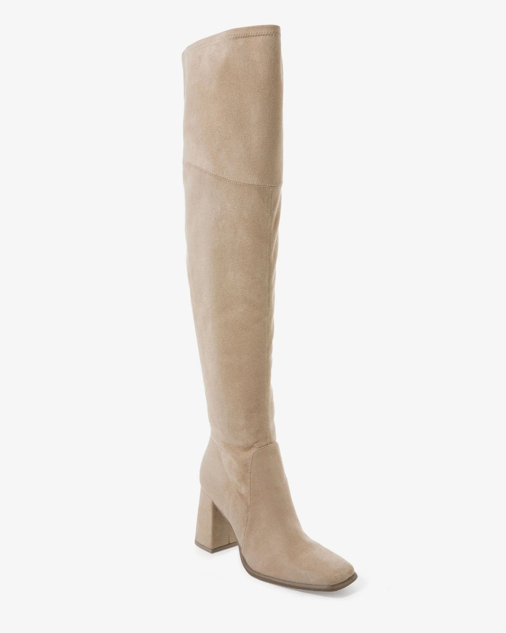 Over the Knee Square Toe Boot Natural - Mycitystee