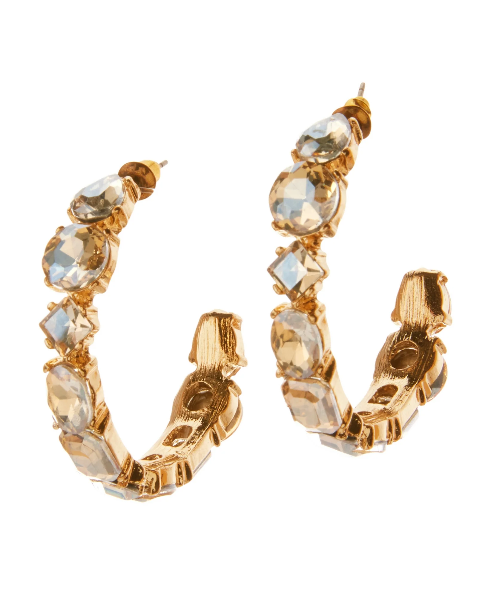Gem Hoop Earring Gold - Mycitystee