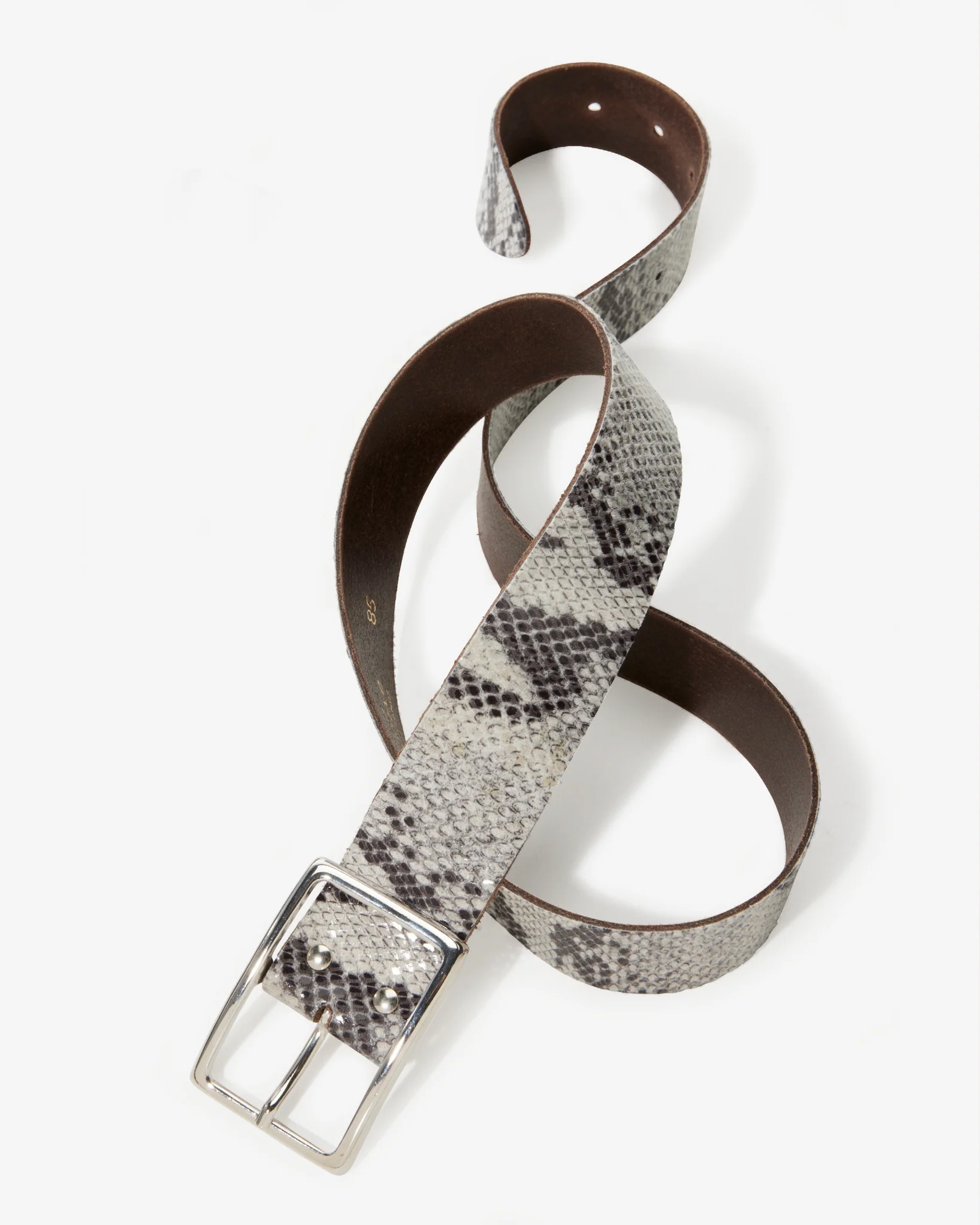 Modern Classic Leather Snakeskin Belt Natural Snake - Mycitystee