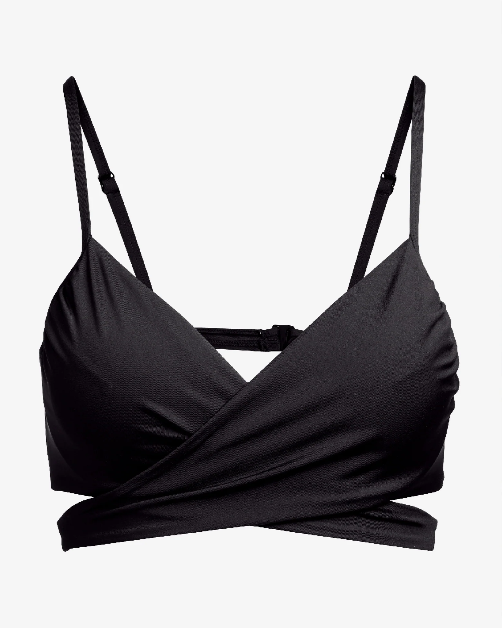 Swim Sense Underwire Wrap Bikini Top Proper Black - Mycitystee