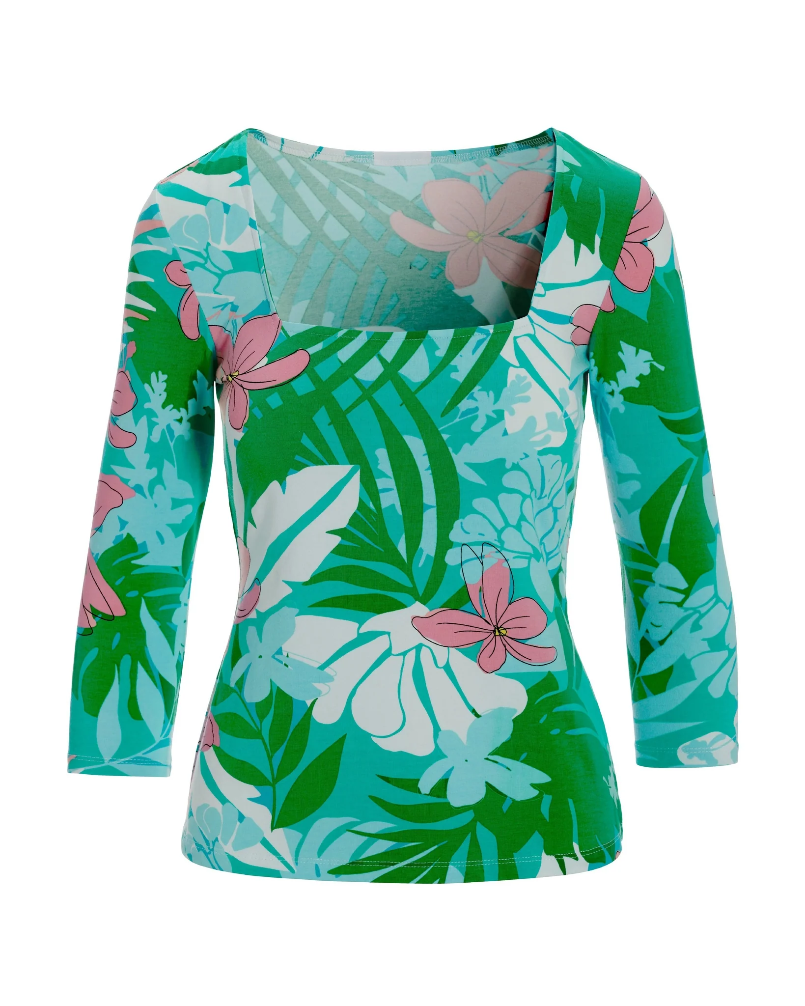 So Sexy Floral Tropical Square-Neck Top Multi - Mycitystee