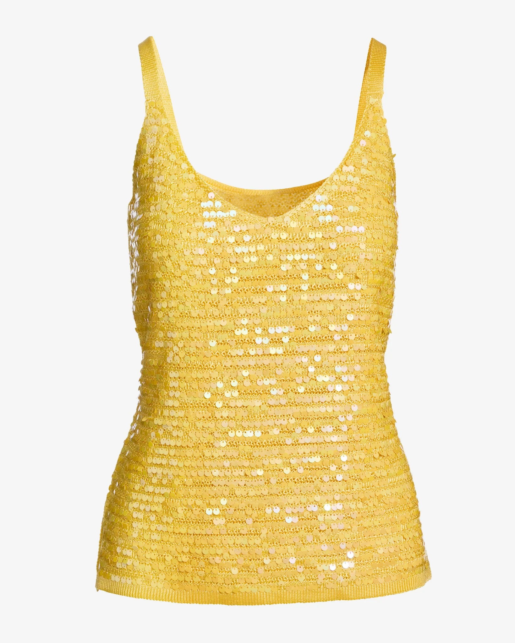Sequin V-Neck Sweater Tank Lemon Drop - Mycitystee