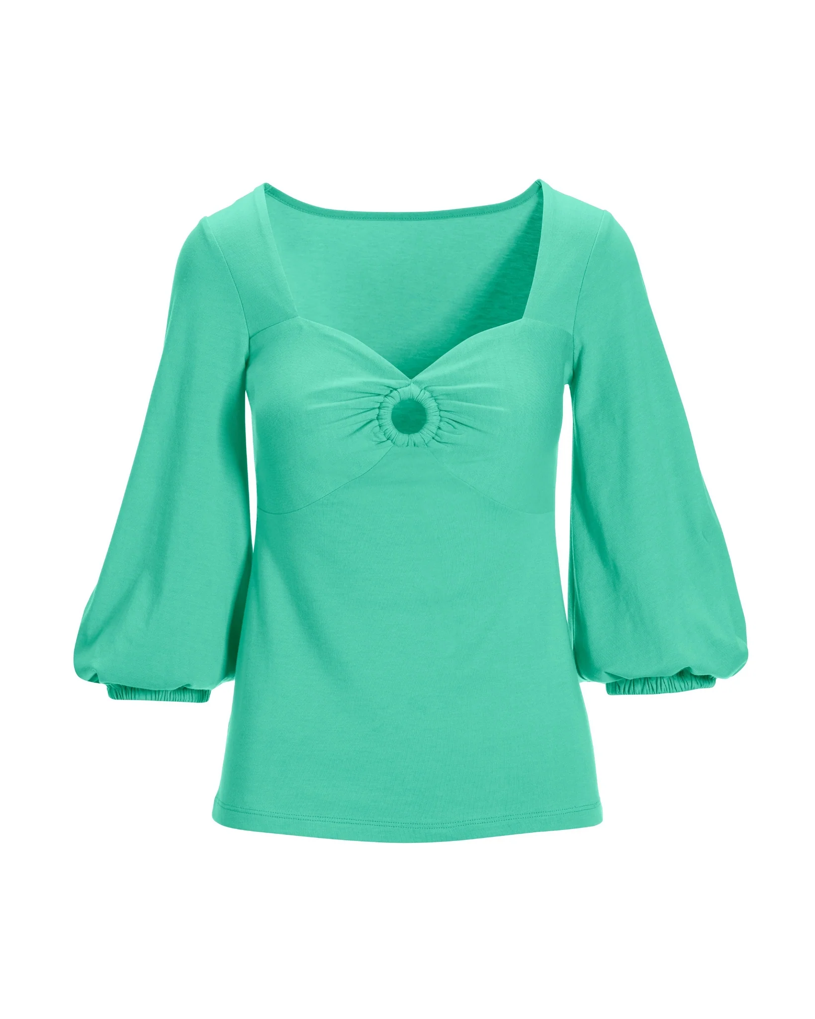 Ring Detail Sweetheart Knit Top Opal - Mycitystee