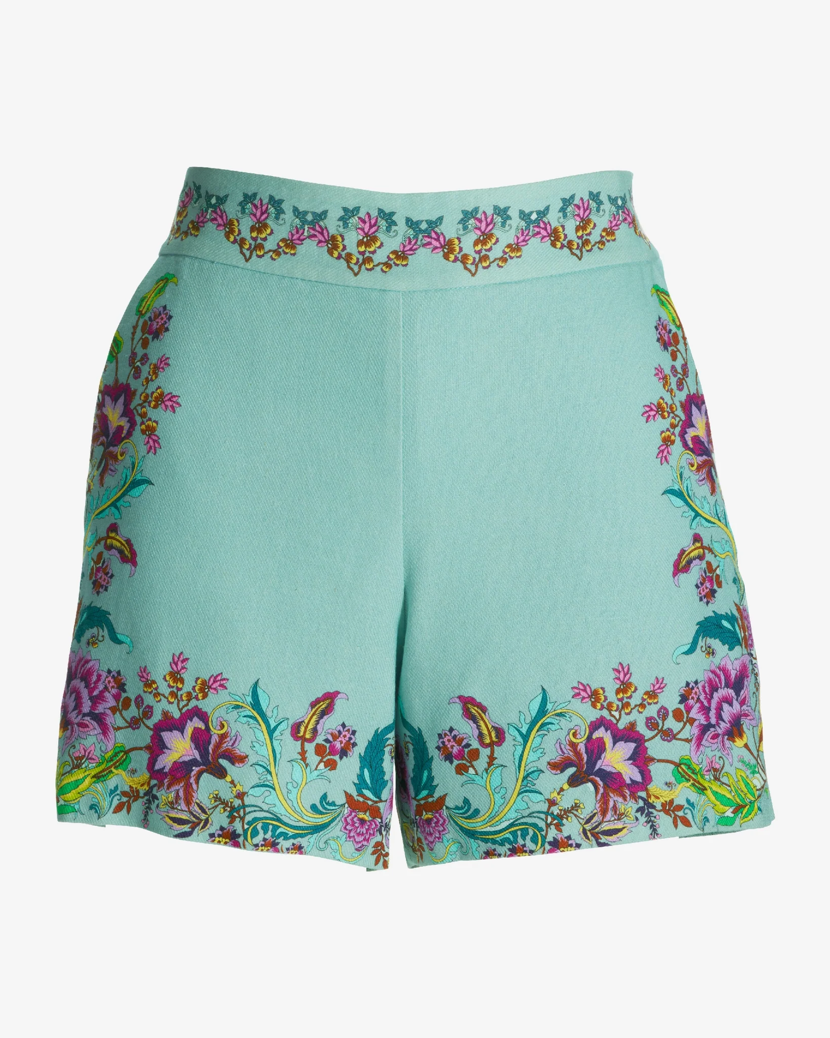Floral Print Trouser Short Viney Florals Border - Mycitystee