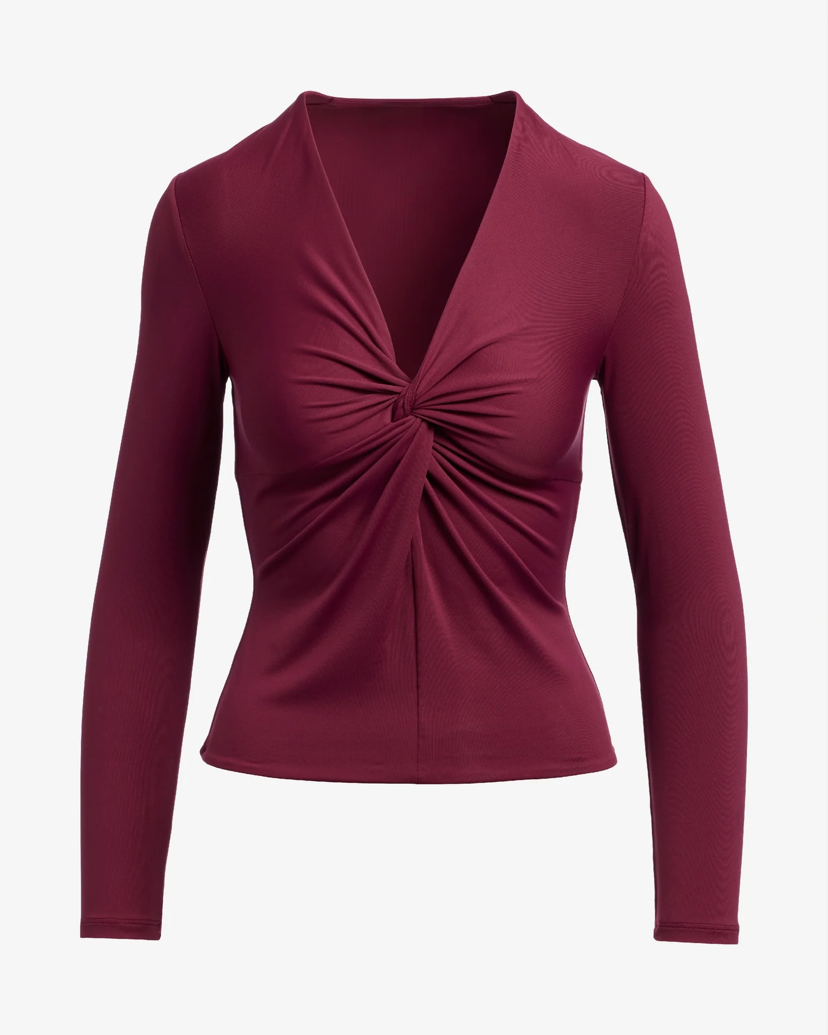 Contour Twist Front Knit Top Black Cherry - Mycitystee