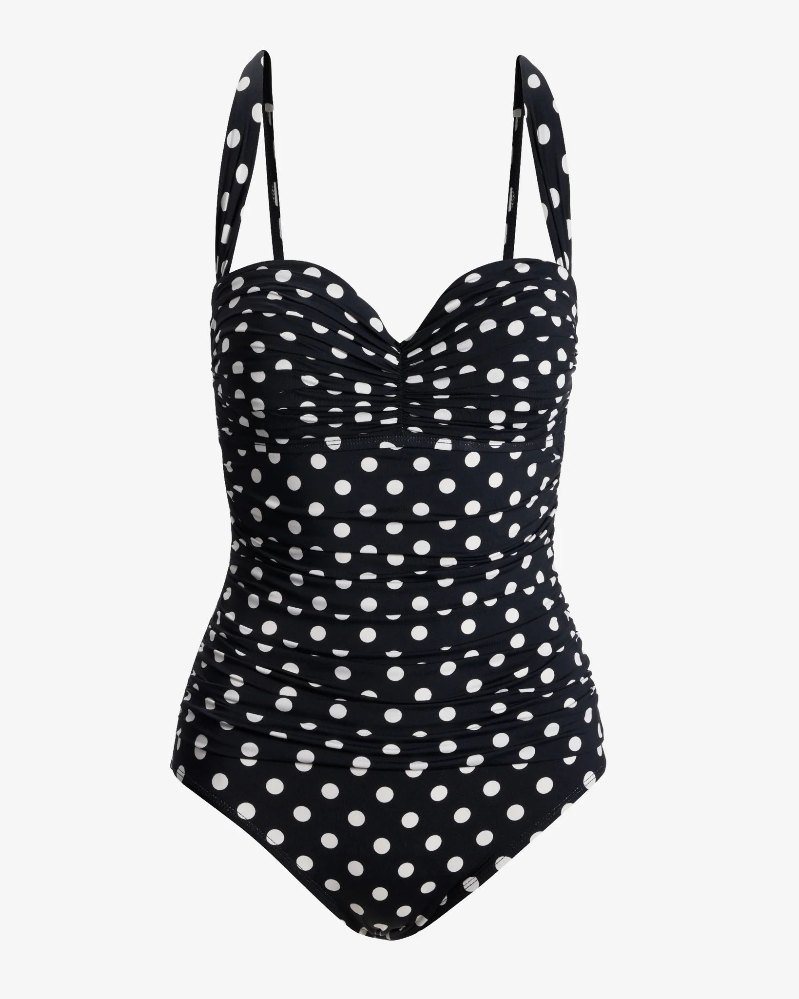 Polka Dot Ruched One Piece Black/White - Mycitystee