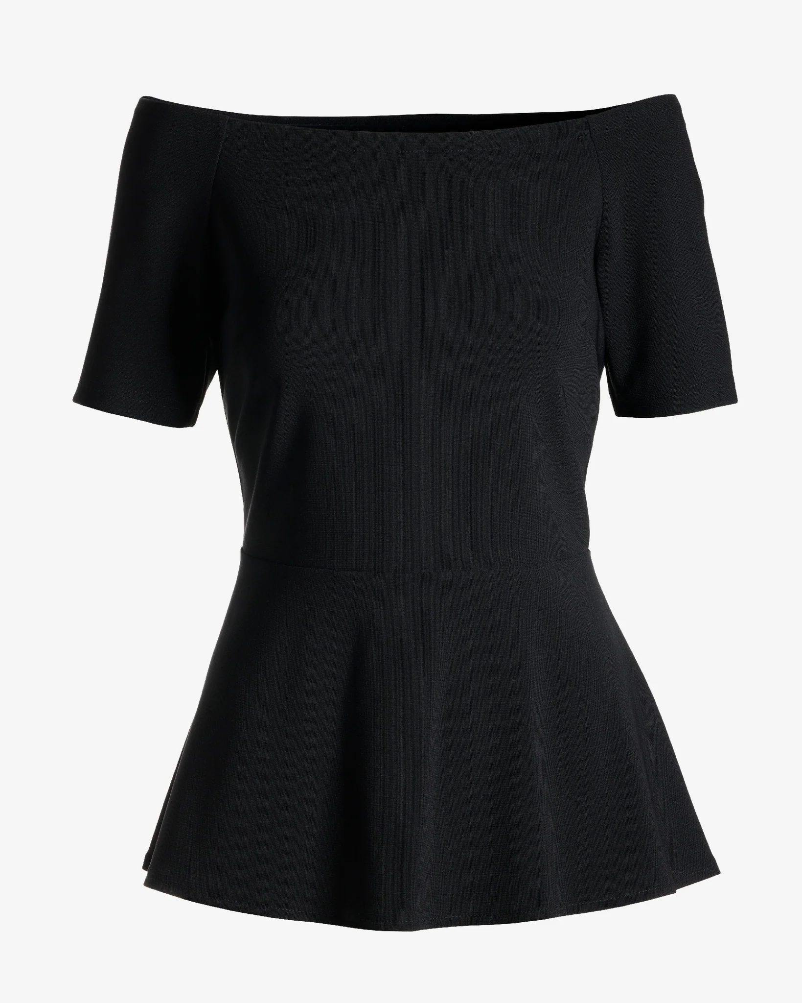 Beyond Travel Off The Shoulder Peplum Top Jet Black - Mycitystee